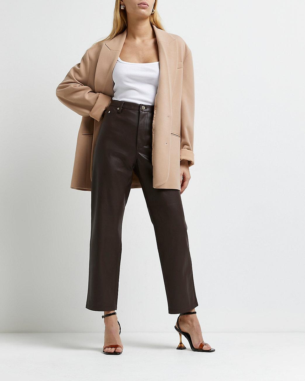 River Island Petite Brown Faux Leather 
