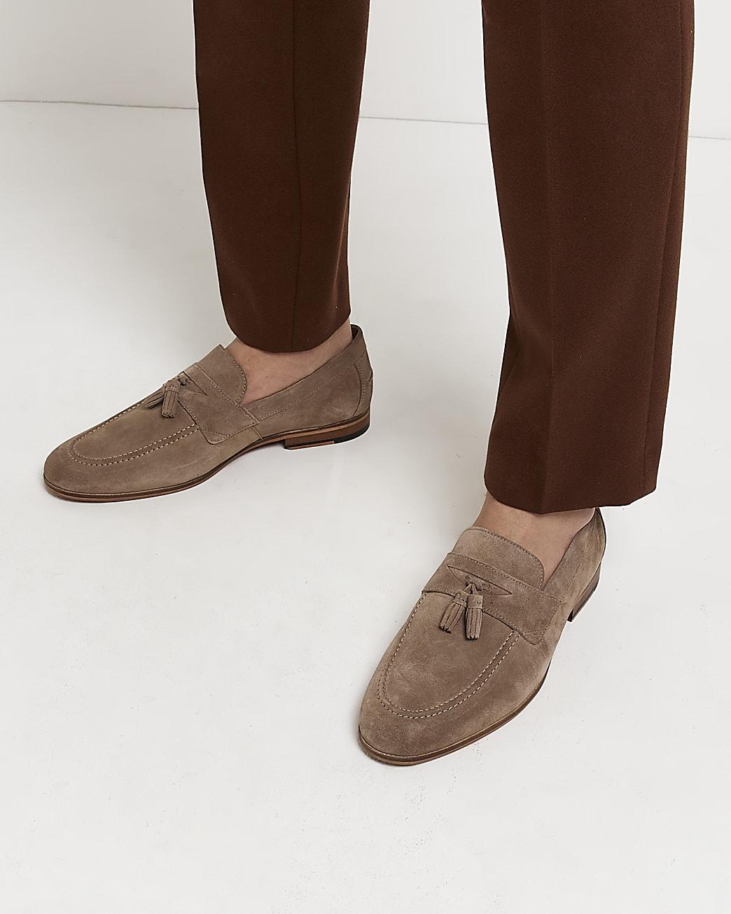 River Island Beige Wide Fit in Natural Men | Lyst