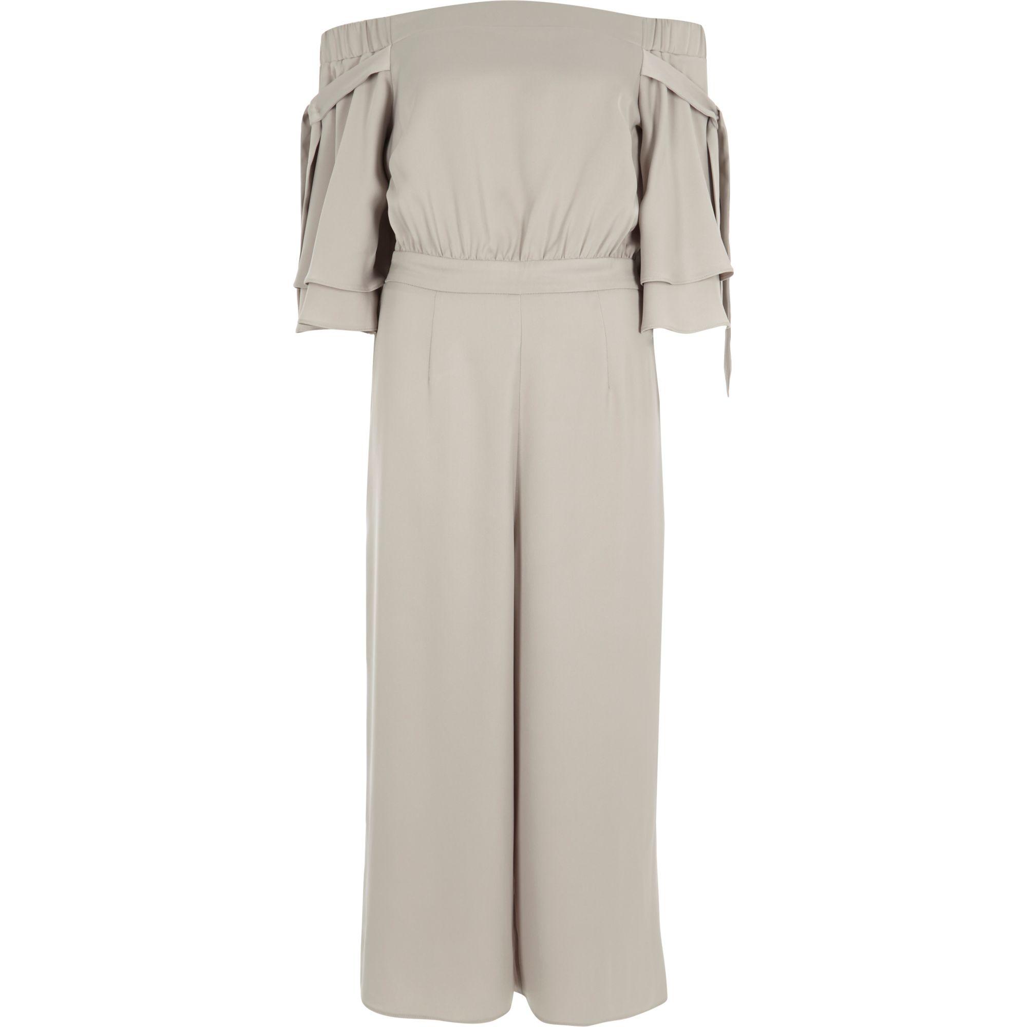 river island silver jumpsuit