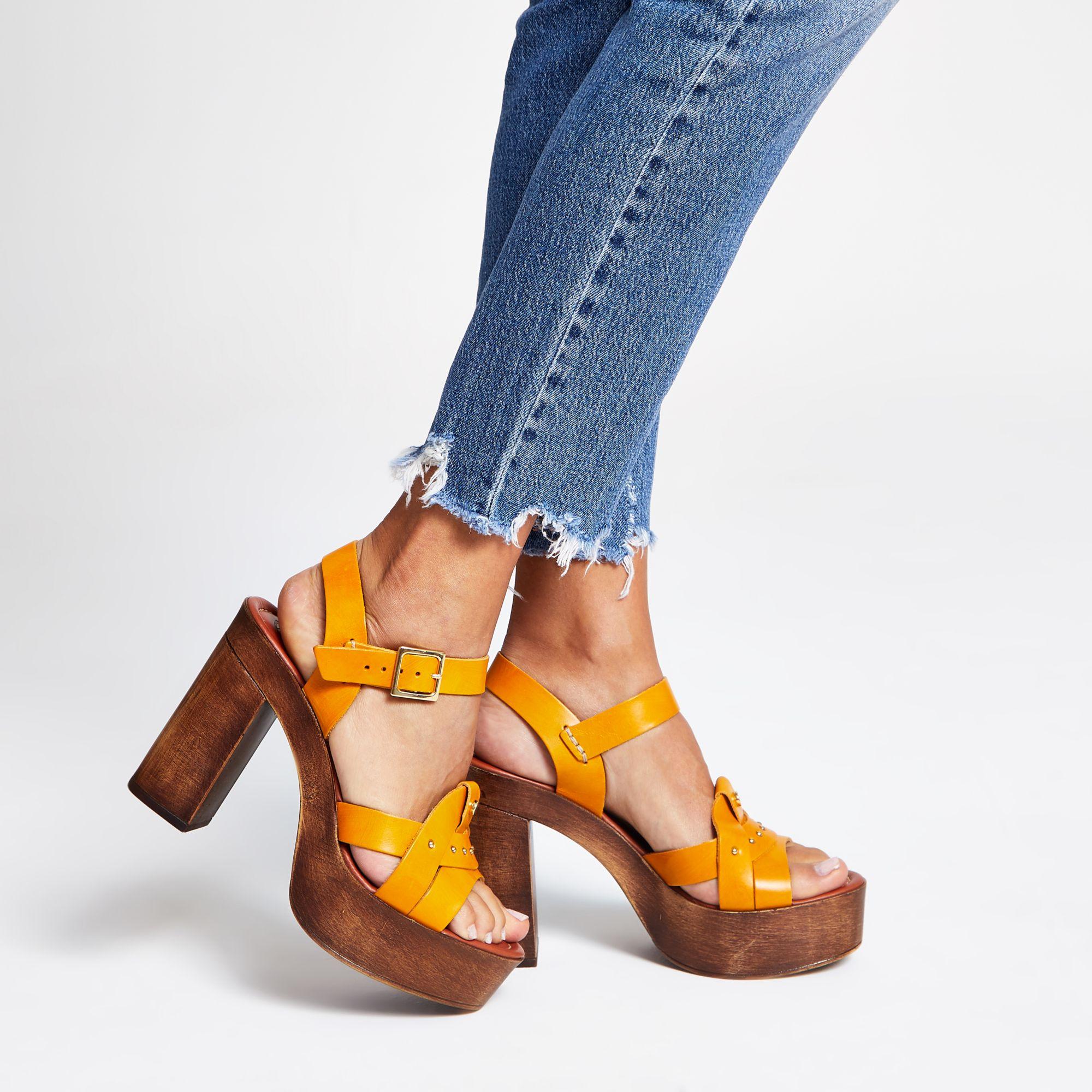platform heels yellow