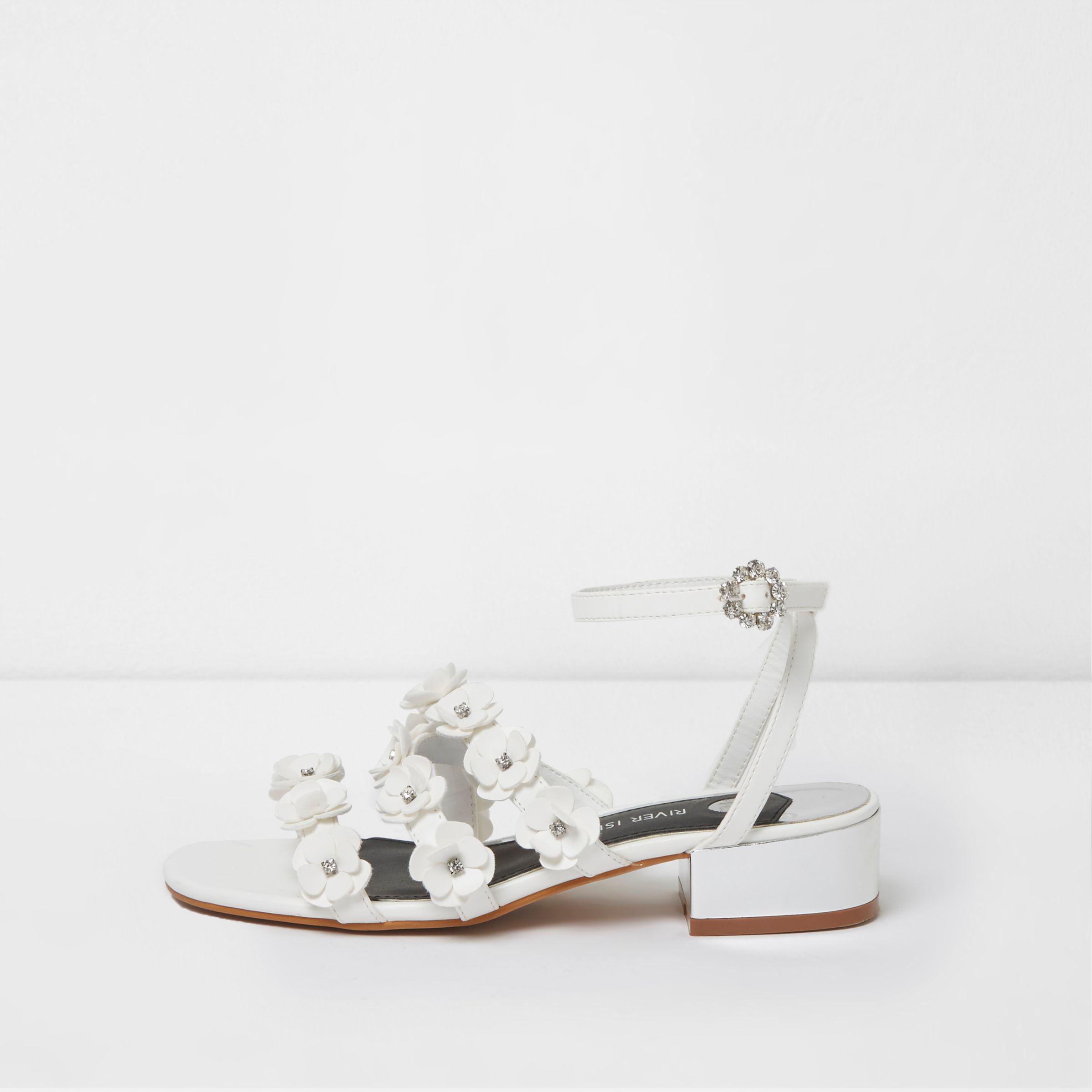 river island white sandals