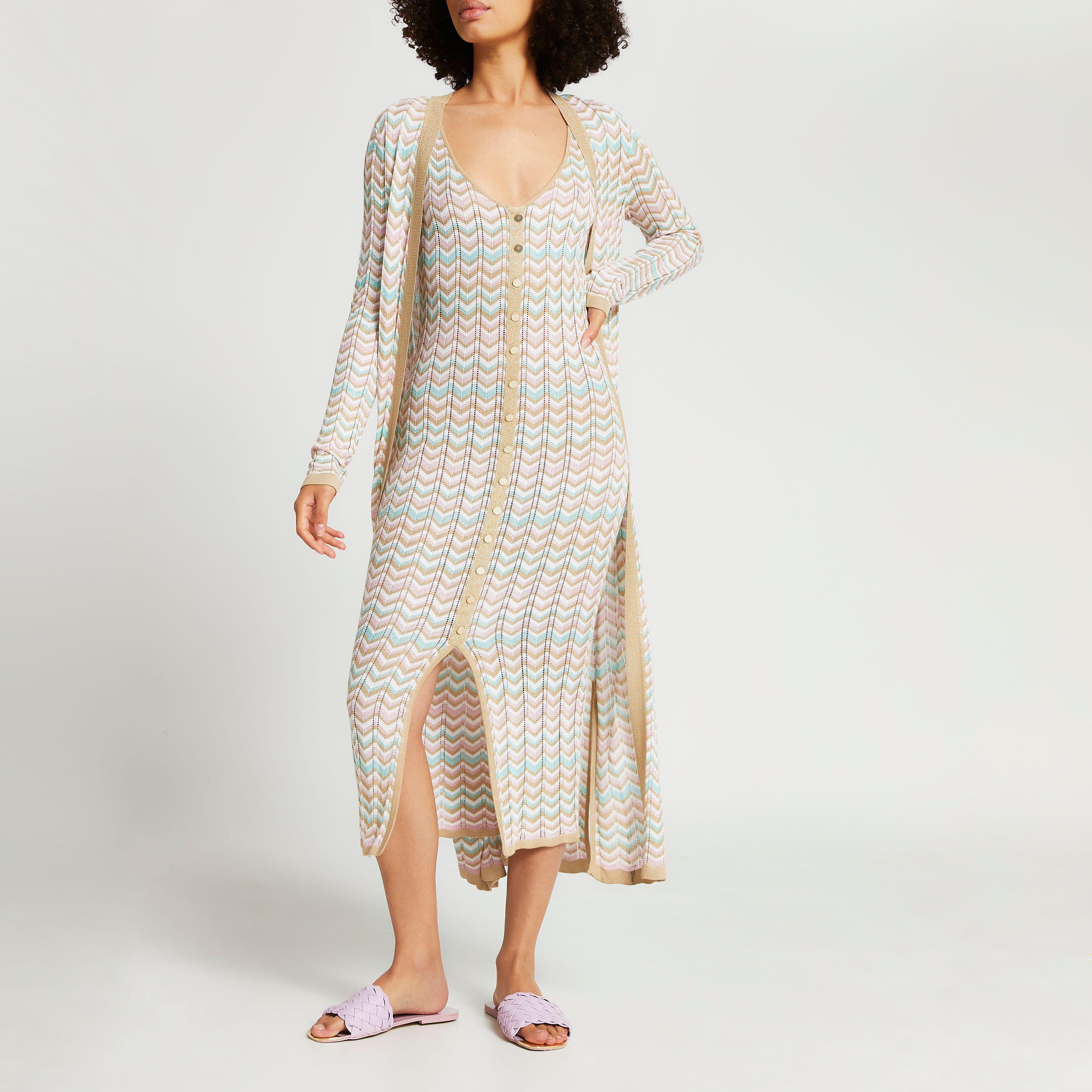 River Island Cream Chevron Long Line 