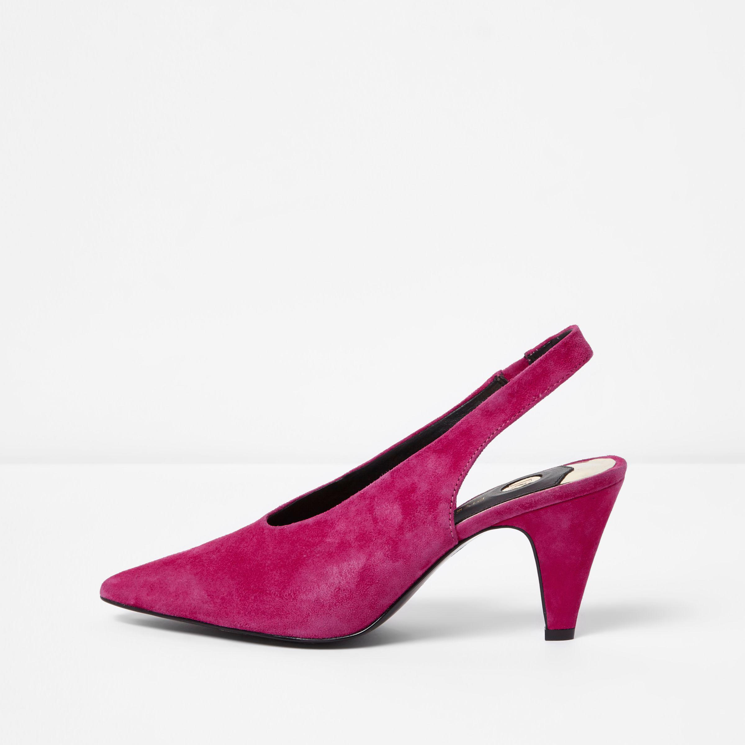 pink suede slingback shoes