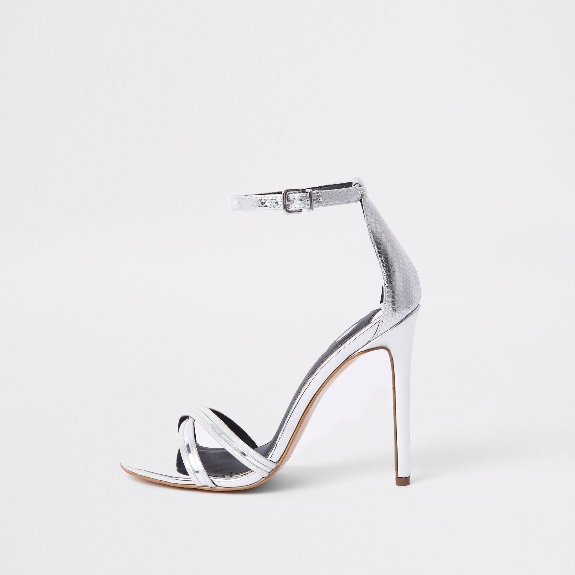 barely there silver shoes