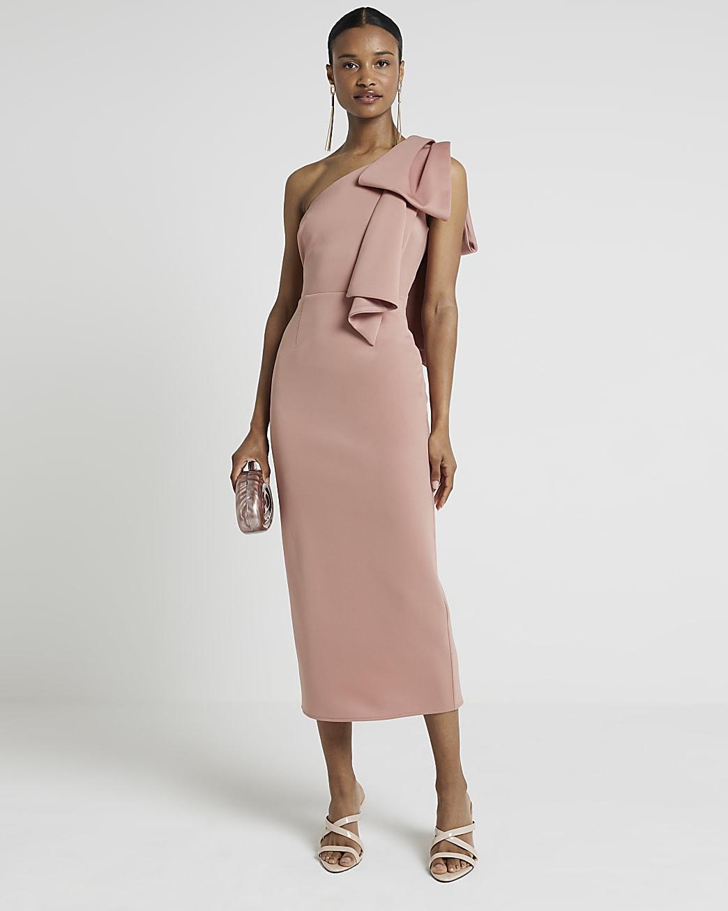 One Shoulder way Beige