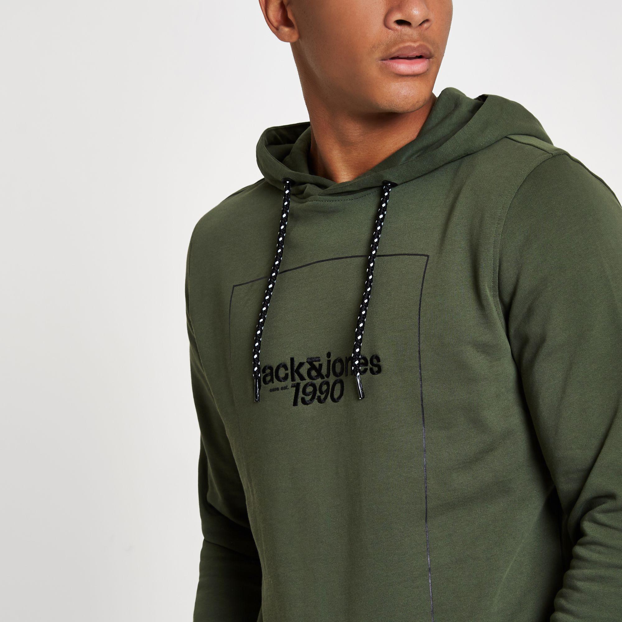 Jack & Jones Core '1990' Hoodie in Green for Men | Lyst UK