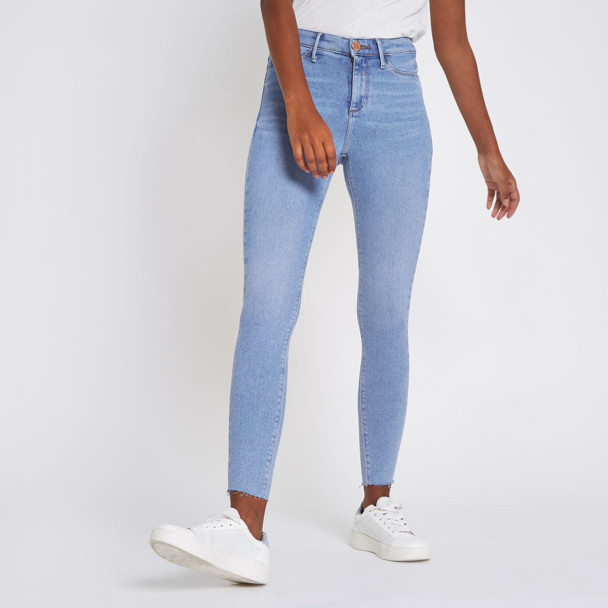 ripped hem jeggings