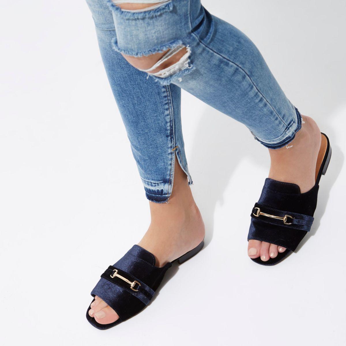 river island backless loafers