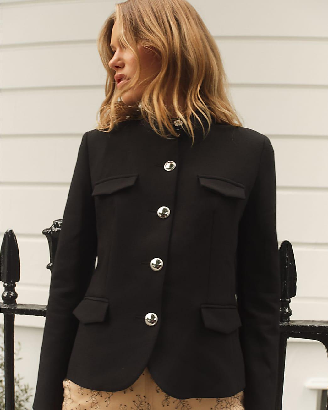 Black military blazer womens hot sale