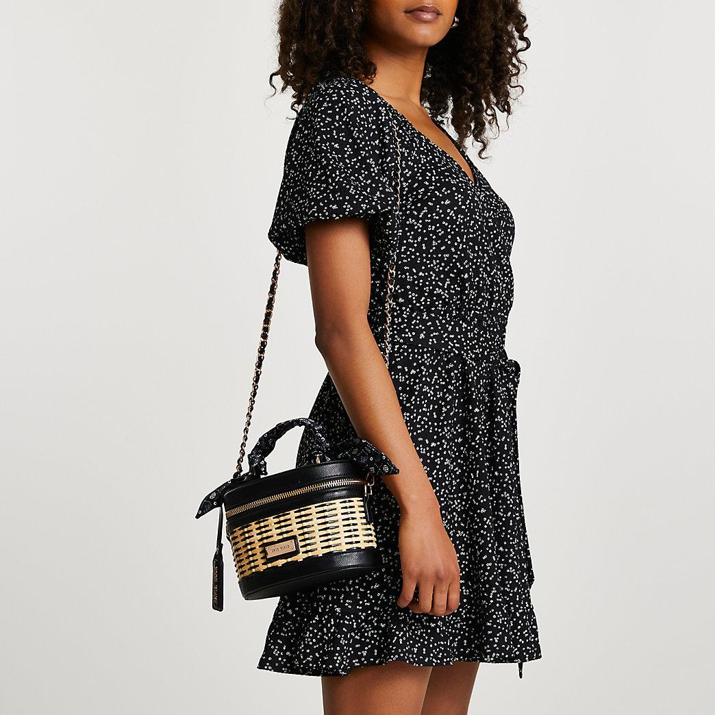 black wicker bag