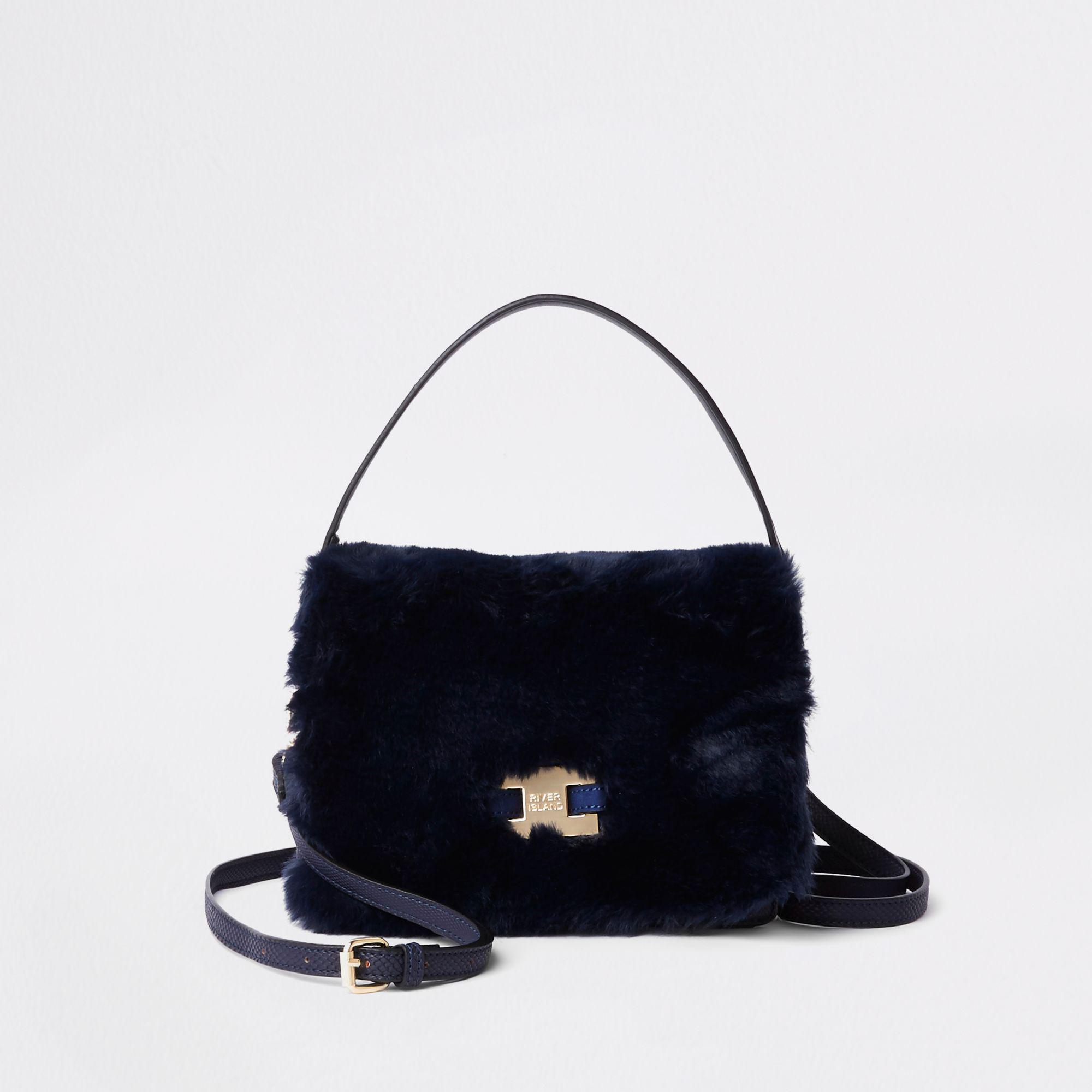 faux fur cross body bag