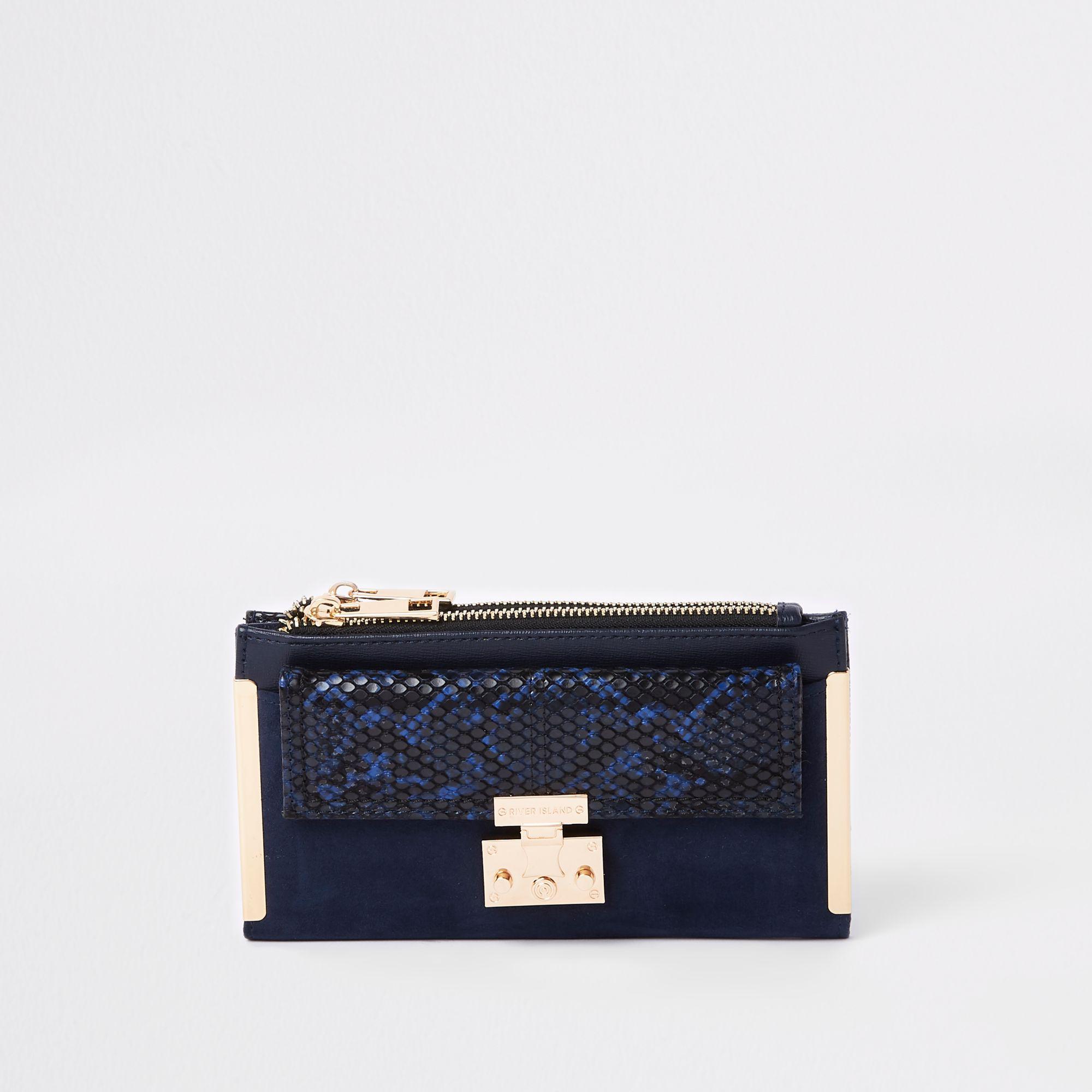 river island navy handbags
