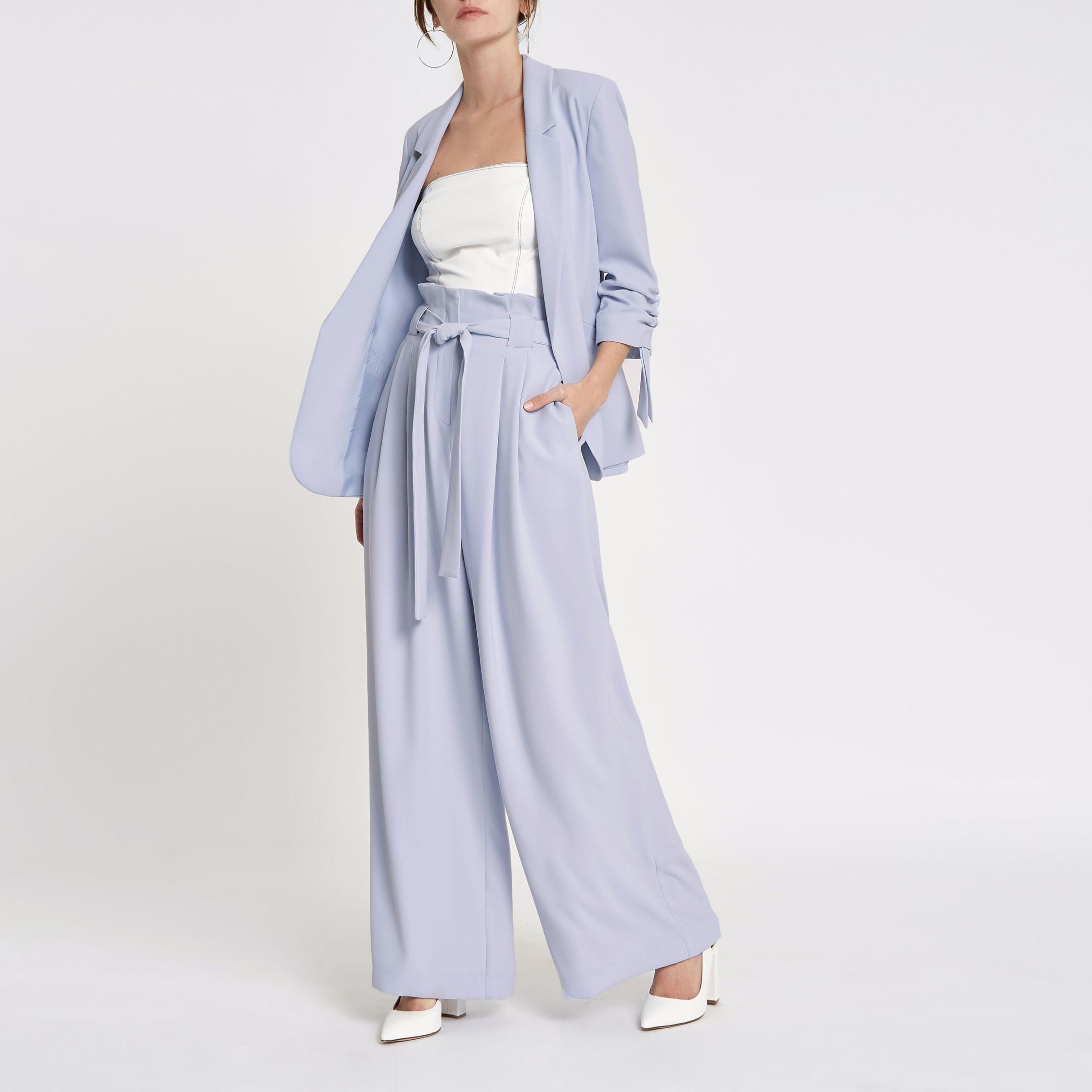 River Island Synthetic Blue Paperbag 