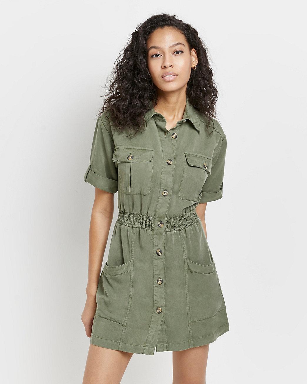 River Island Utility Mini Shirt Dress 