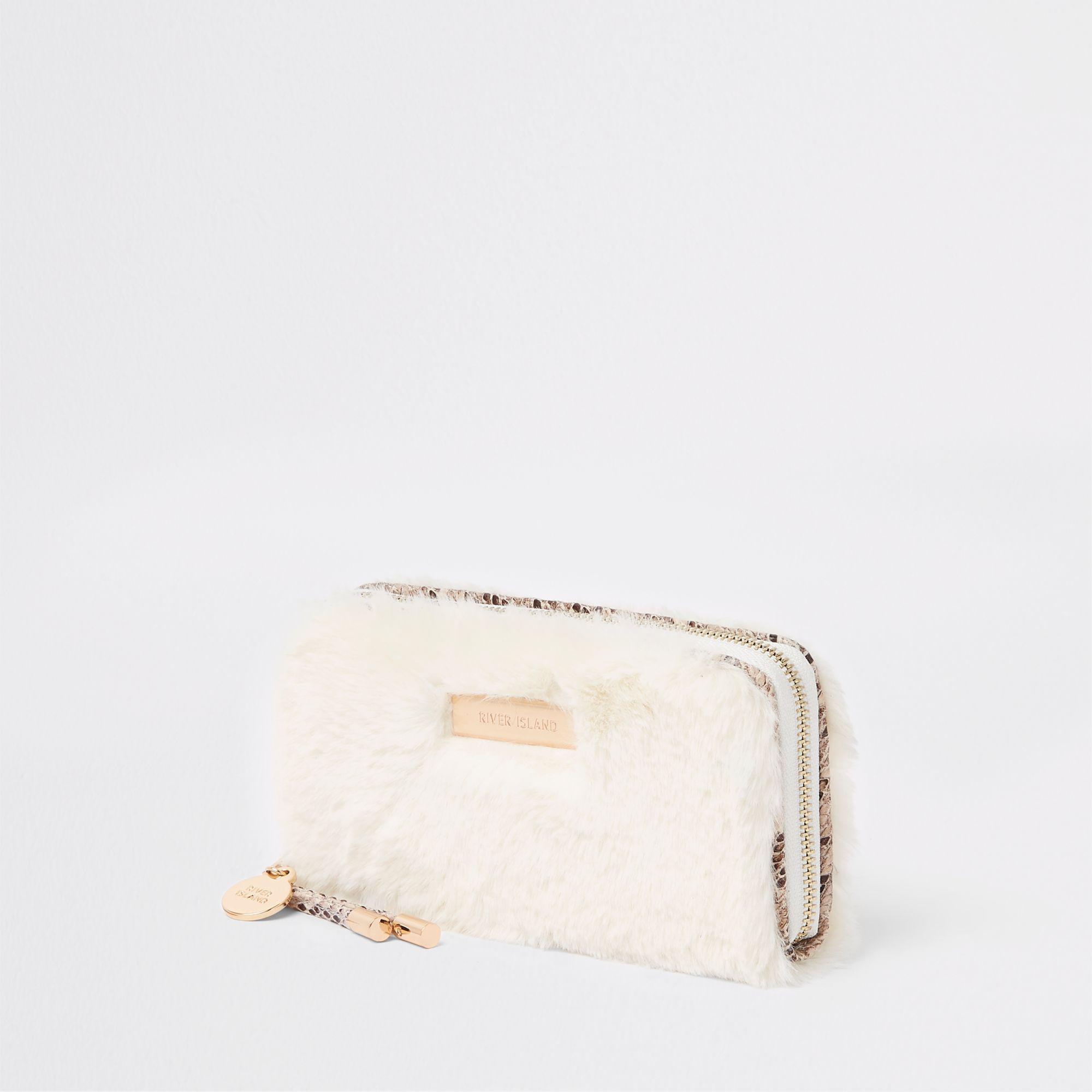 river island fur purse