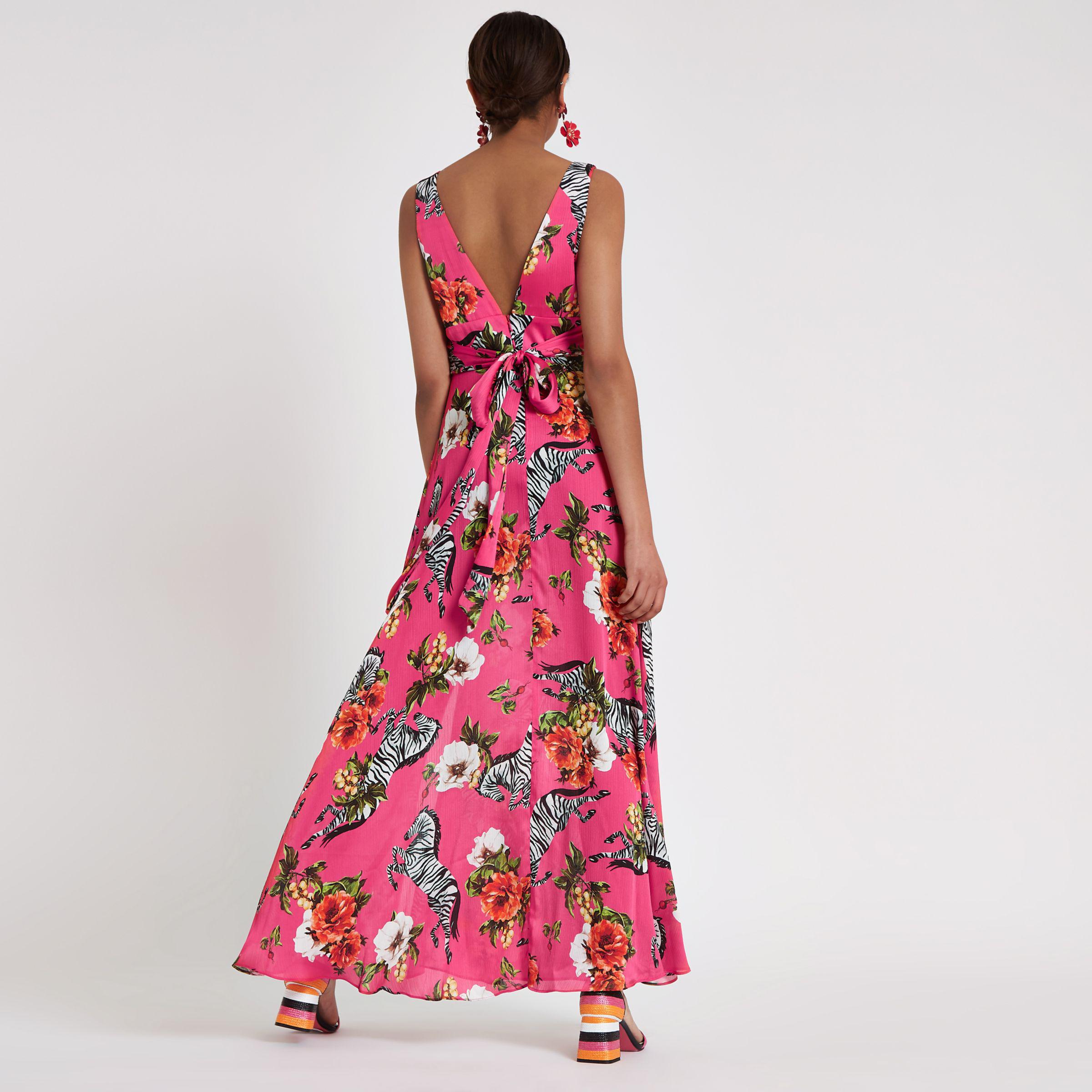 river island pink maxi dress
