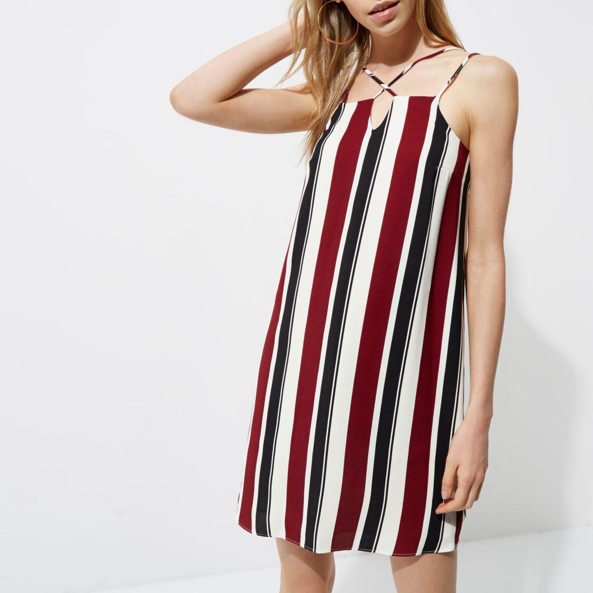 river island red stripe dress