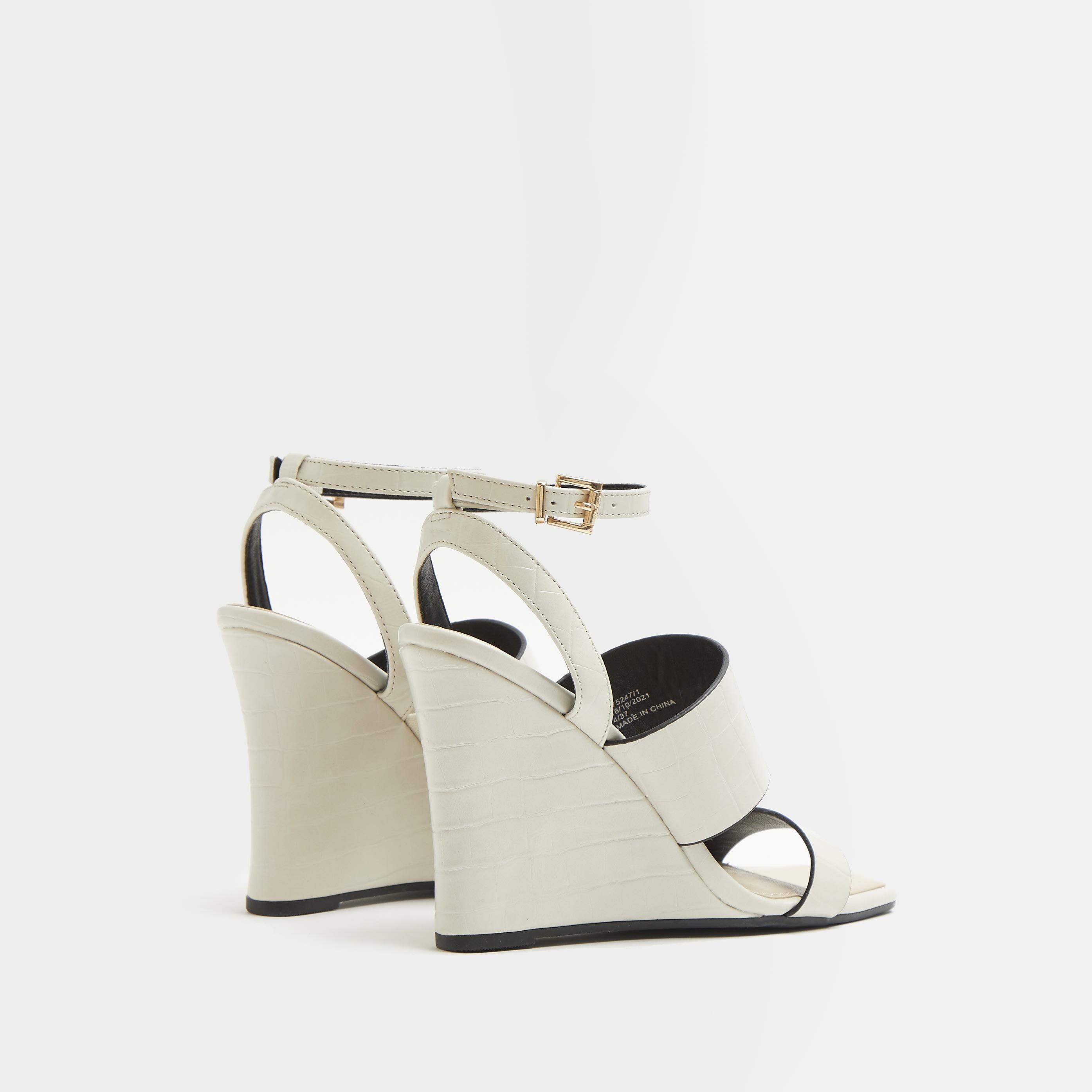 Cream strappy sales wedges