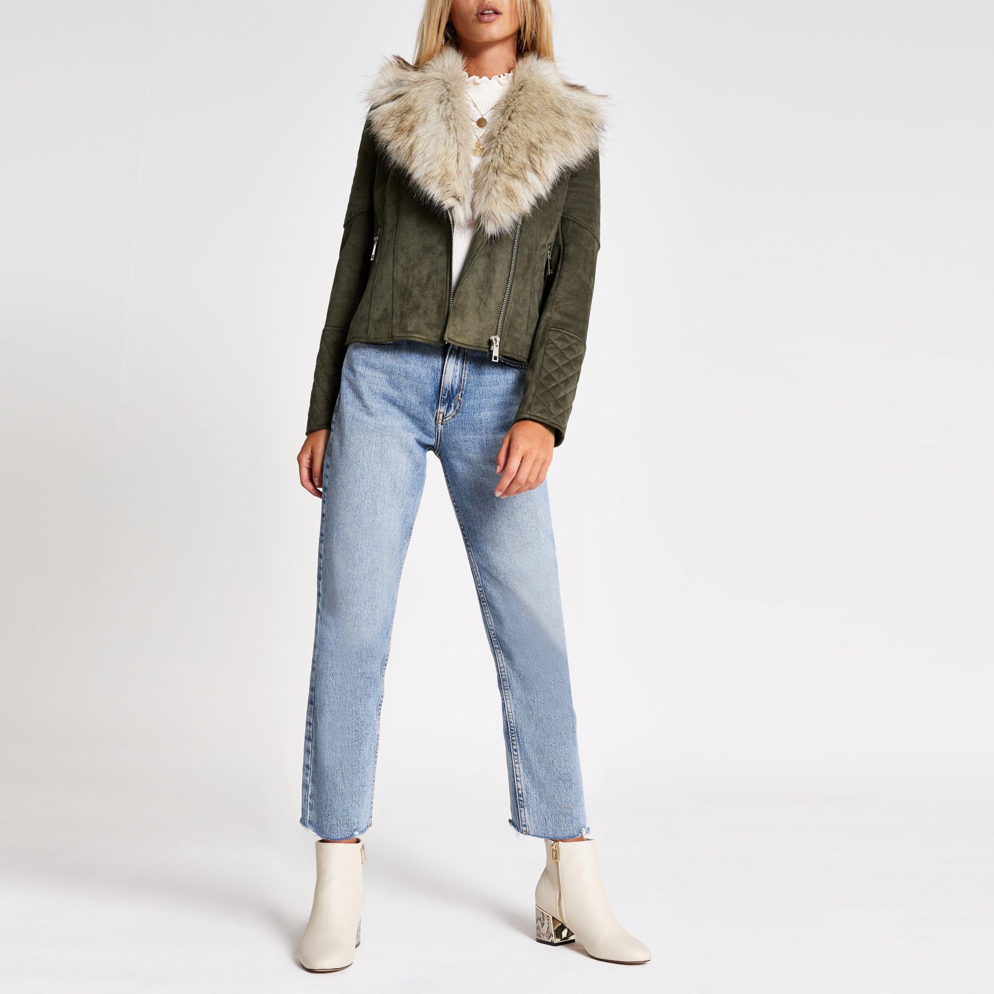 suede fur collar jacket