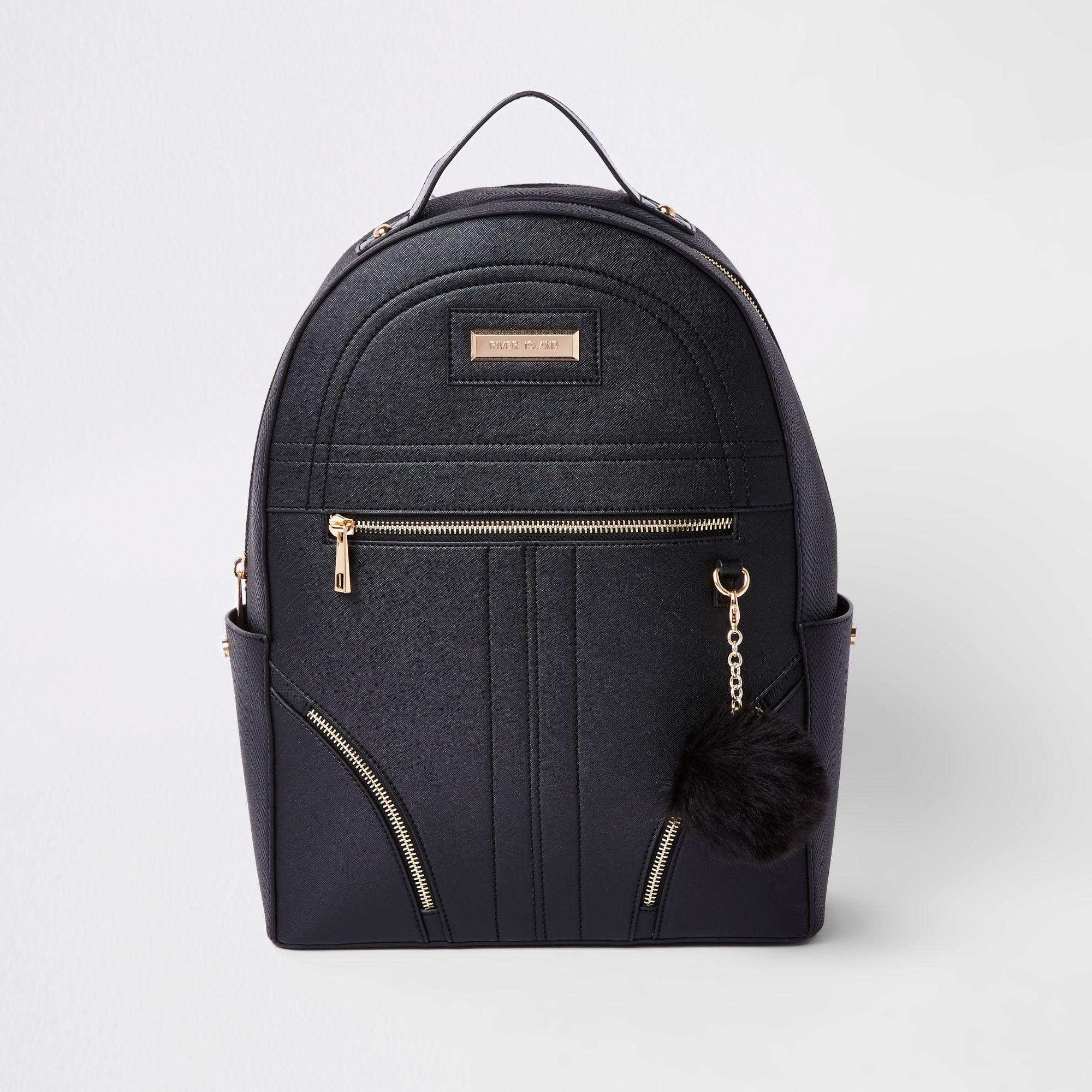 river island backpack black