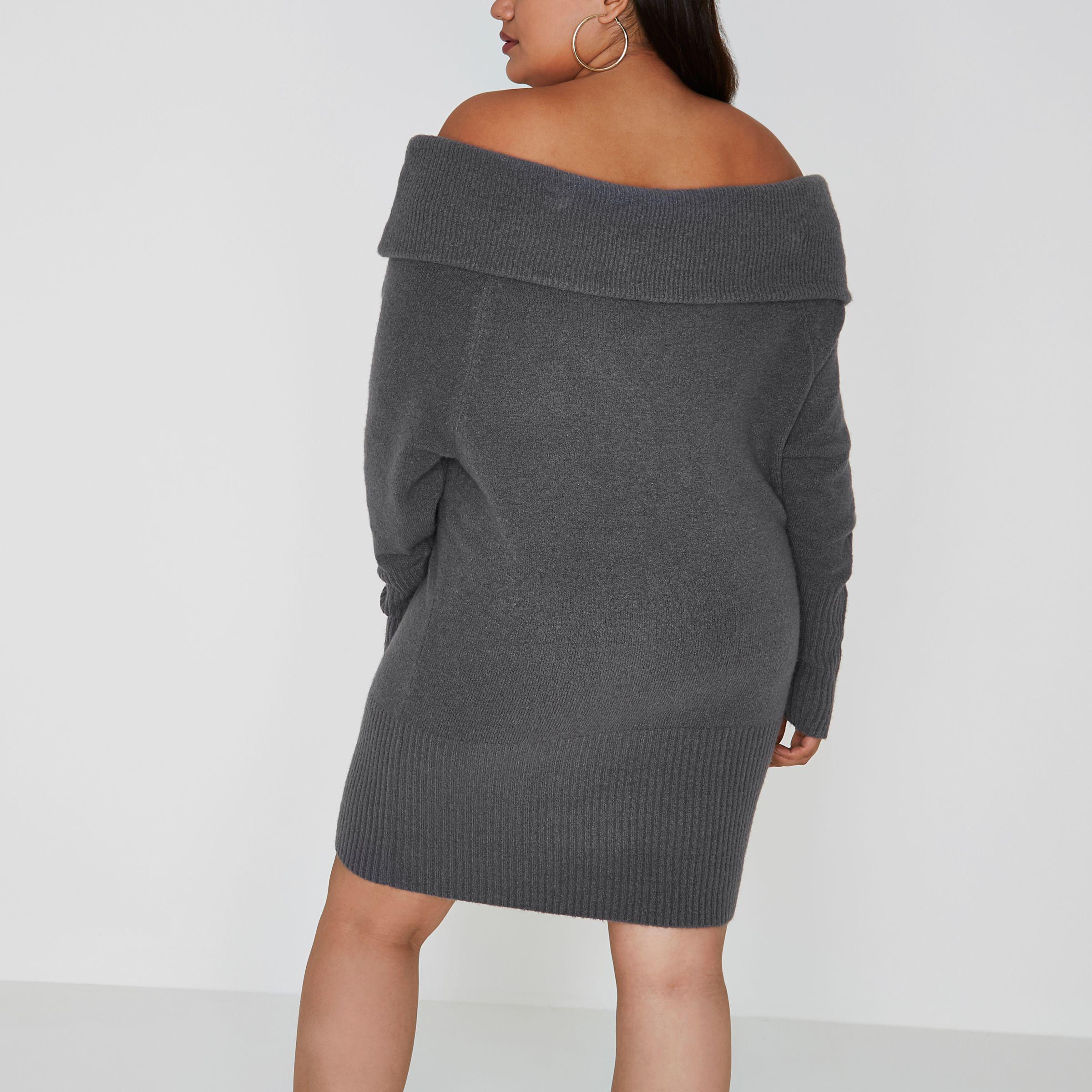 grey bardot jumper dress