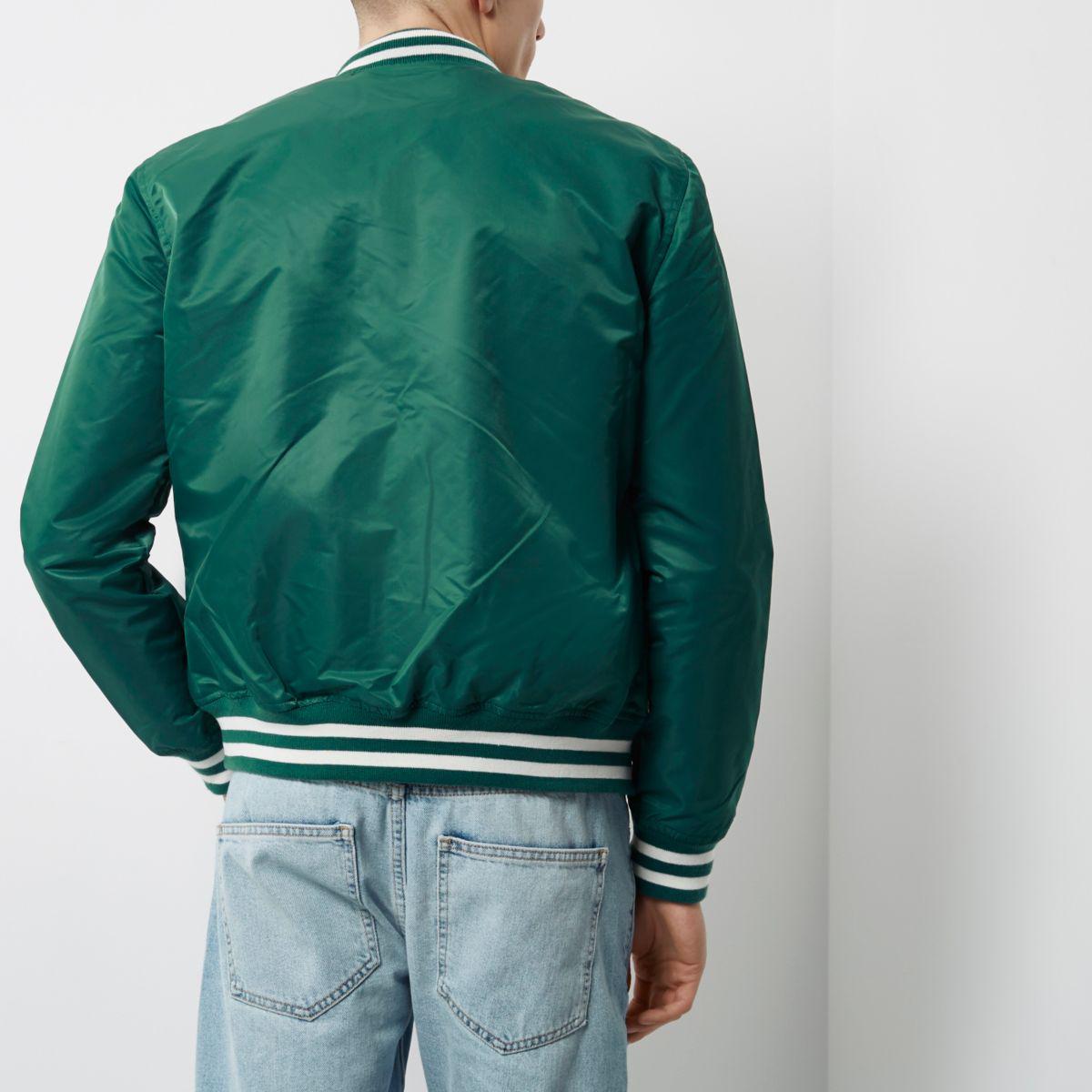 Green Schott 'boston' Bomber Jacket 