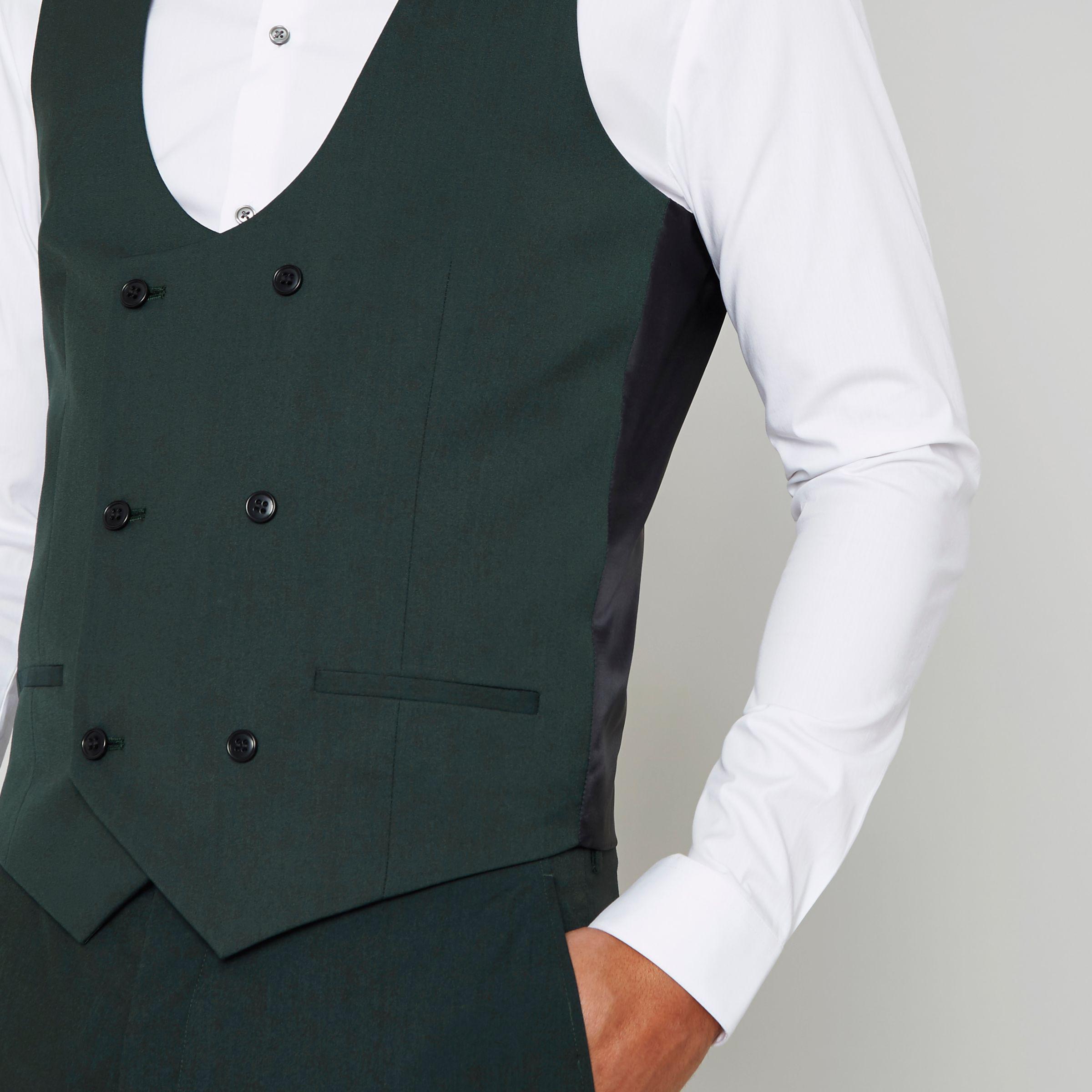 Green double breasted vest sale