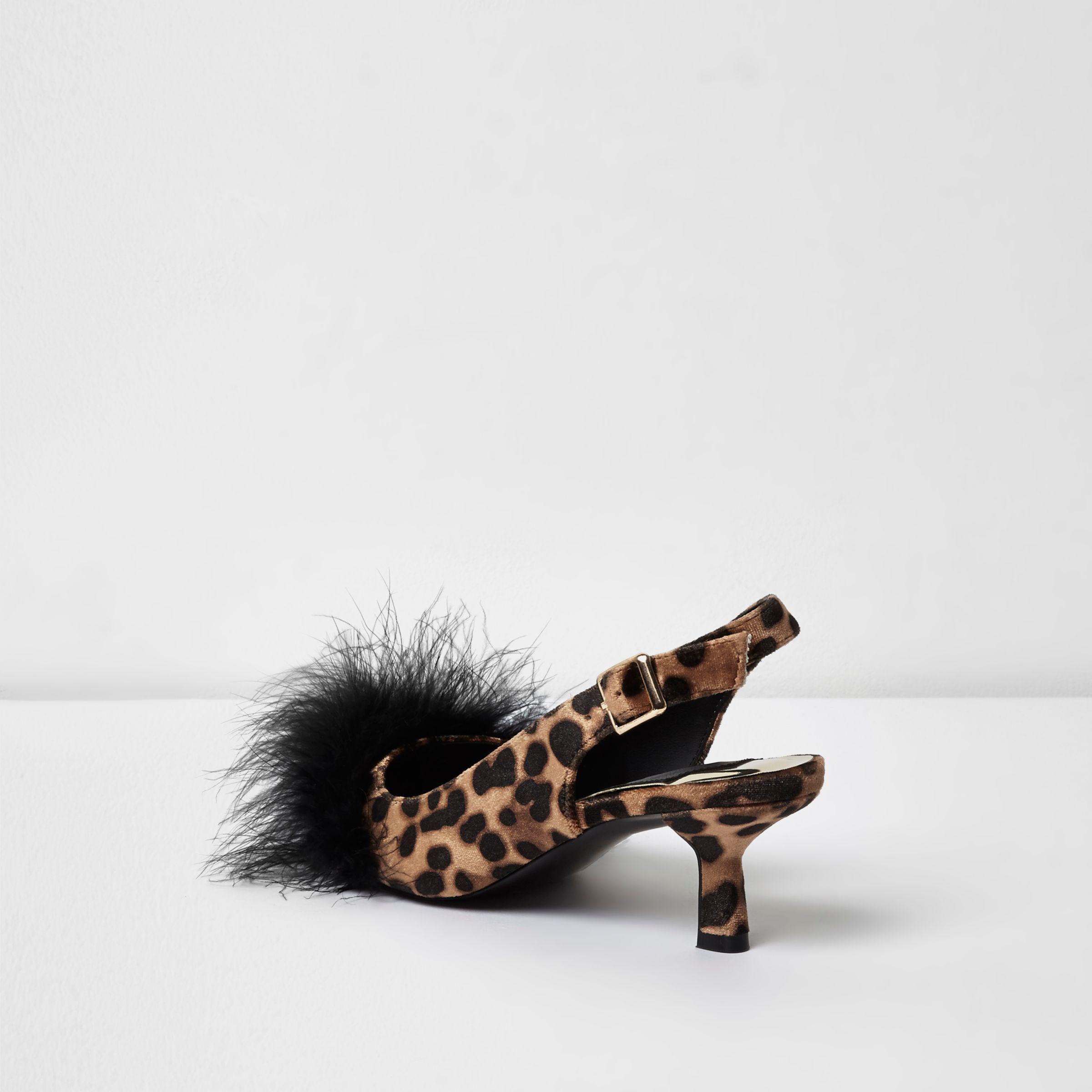 leopard slingback kitten heels