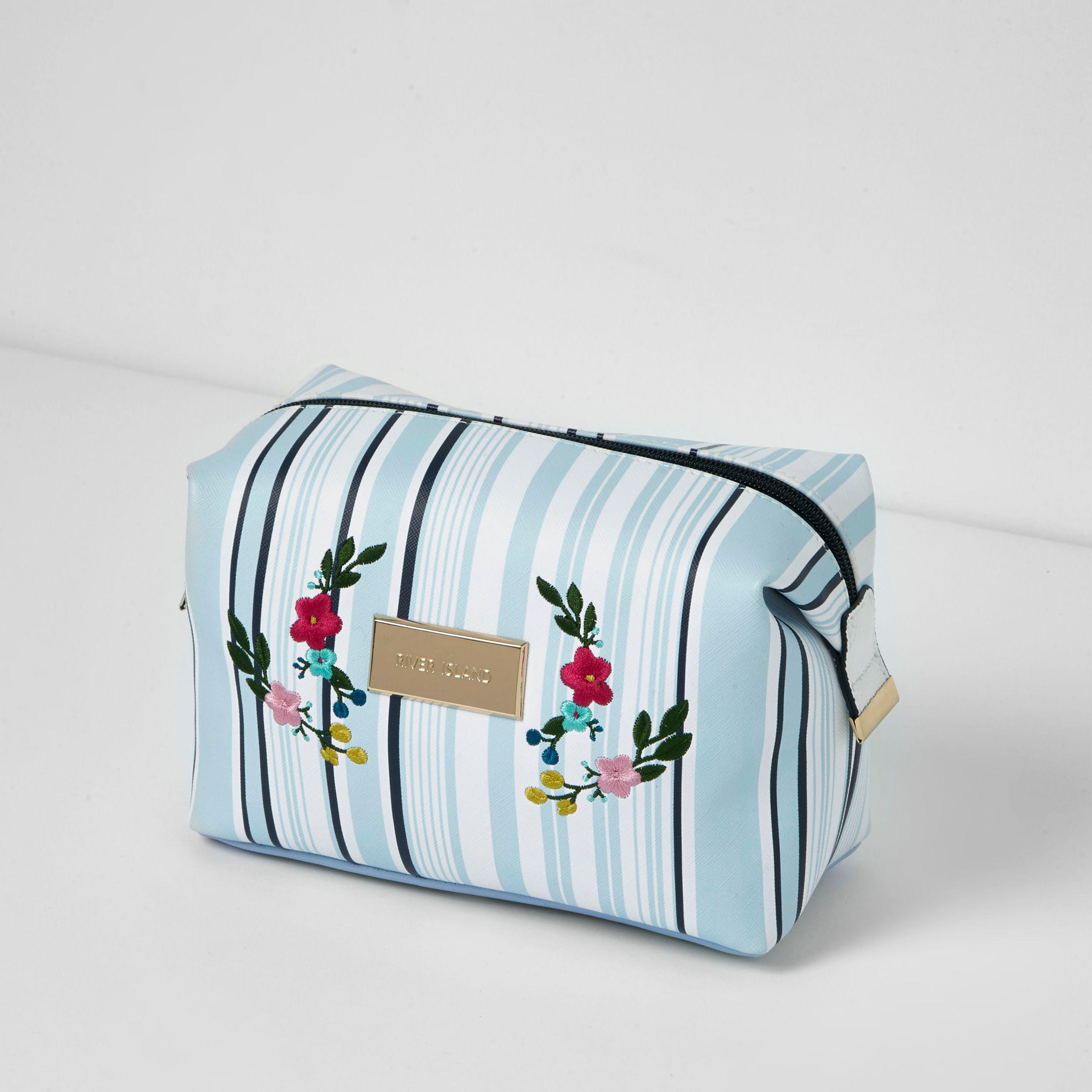 river island blue floral bag