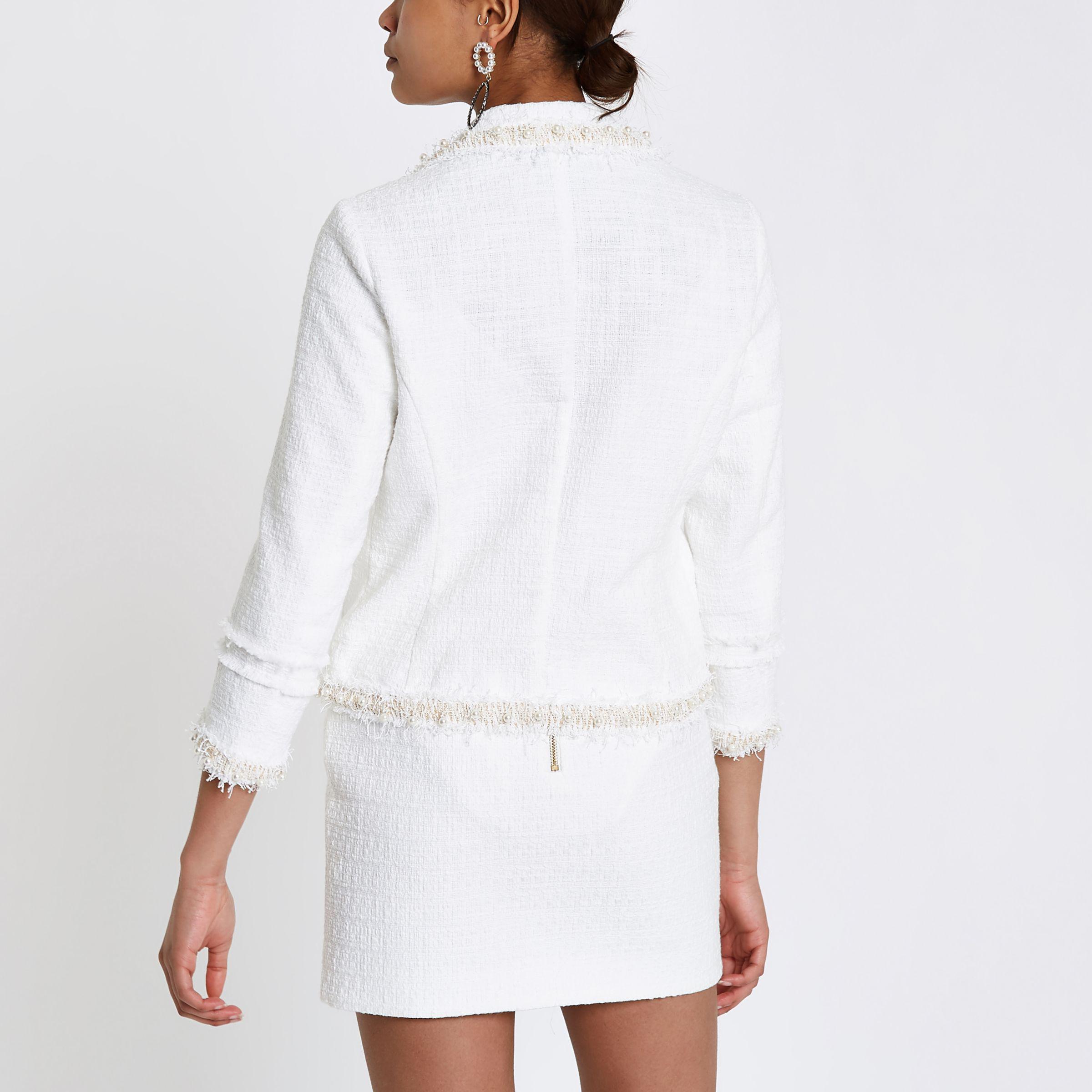 white pearl blazer