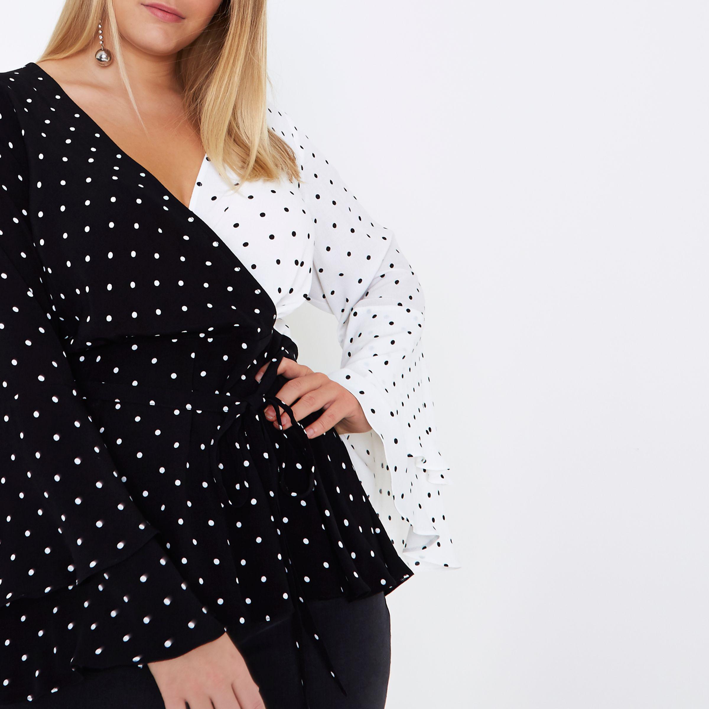 river island polka dot top