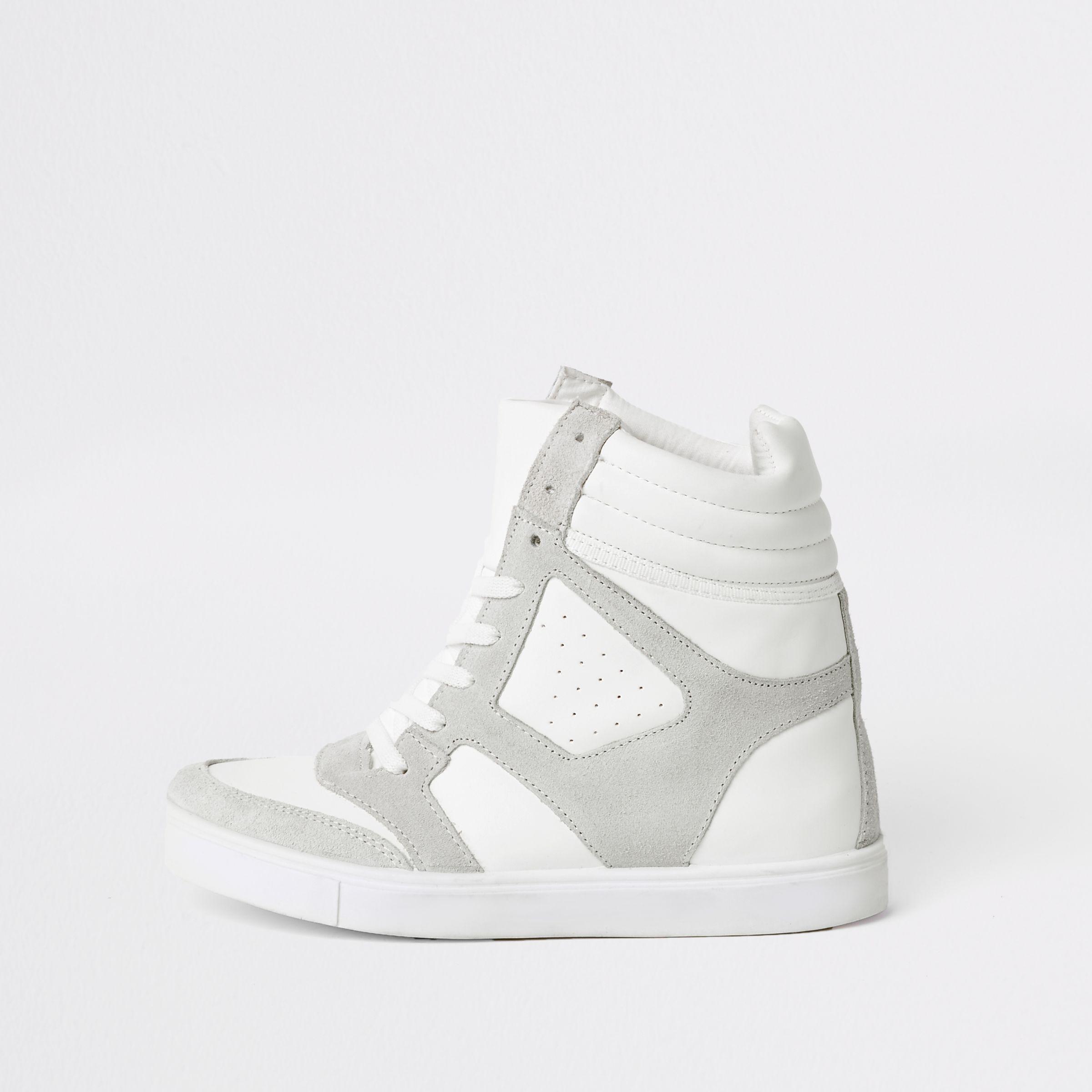 River Island Hidden Wedge High Top Trainers in White | Lyst