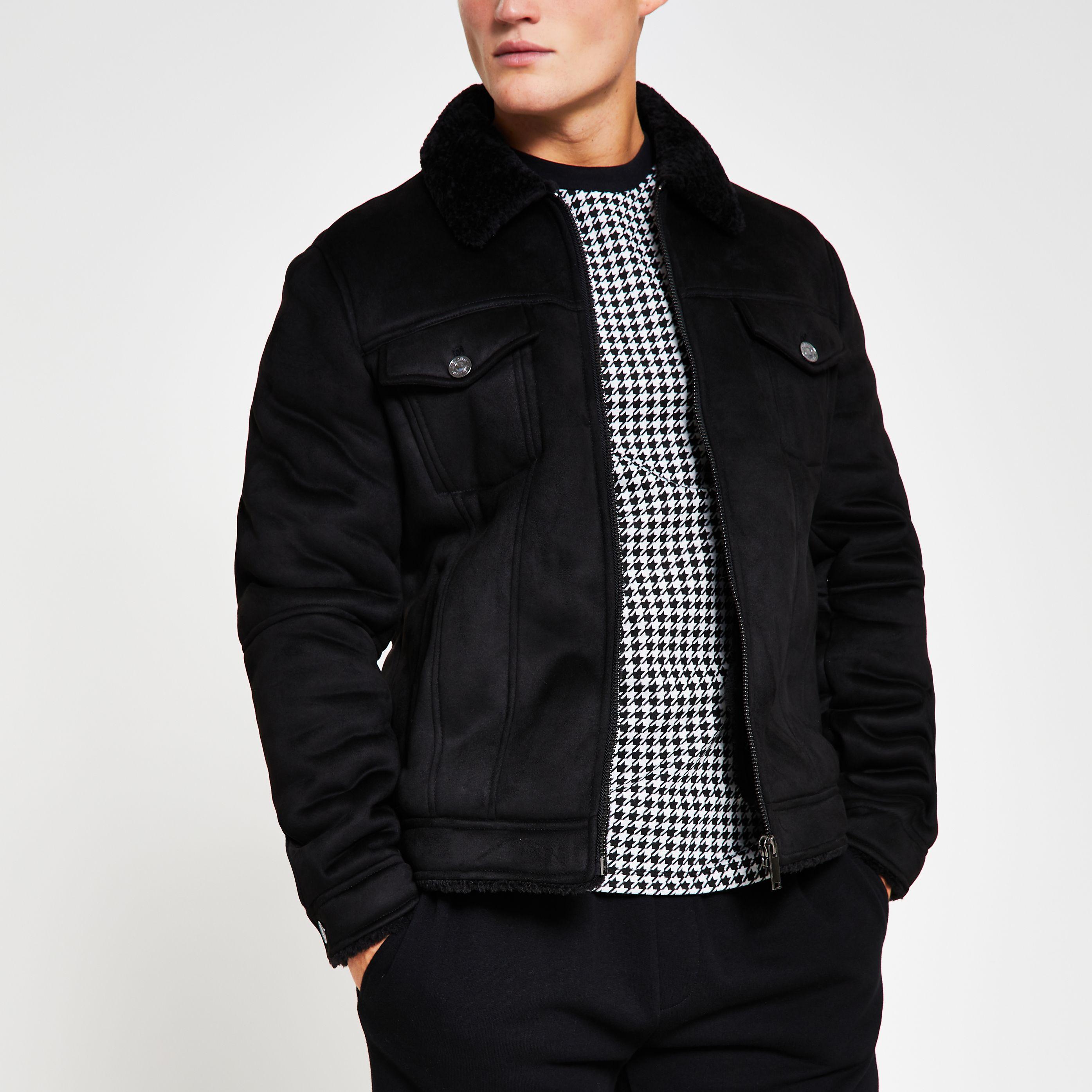 black borg lined biker jacket