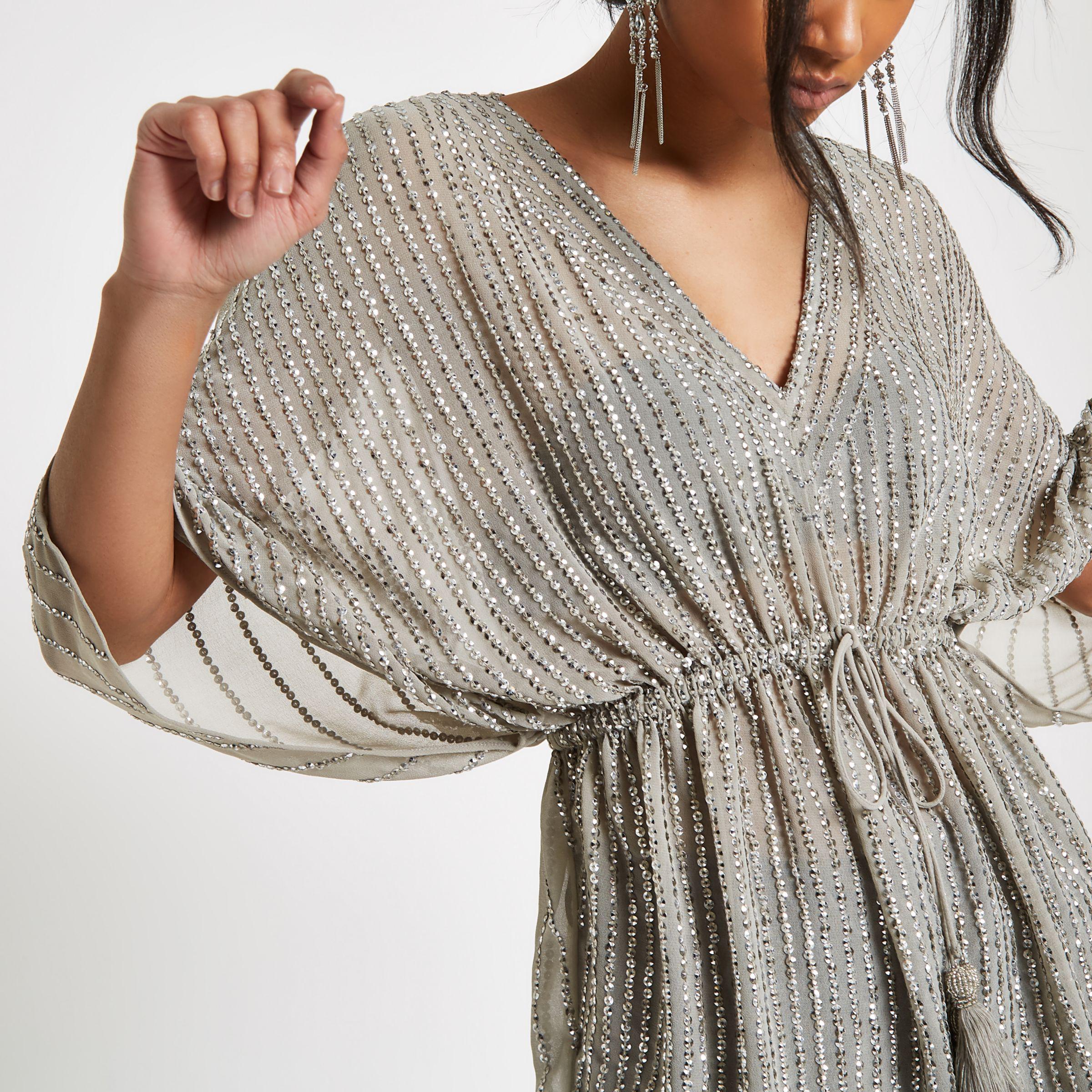 river island sequin kimono dress