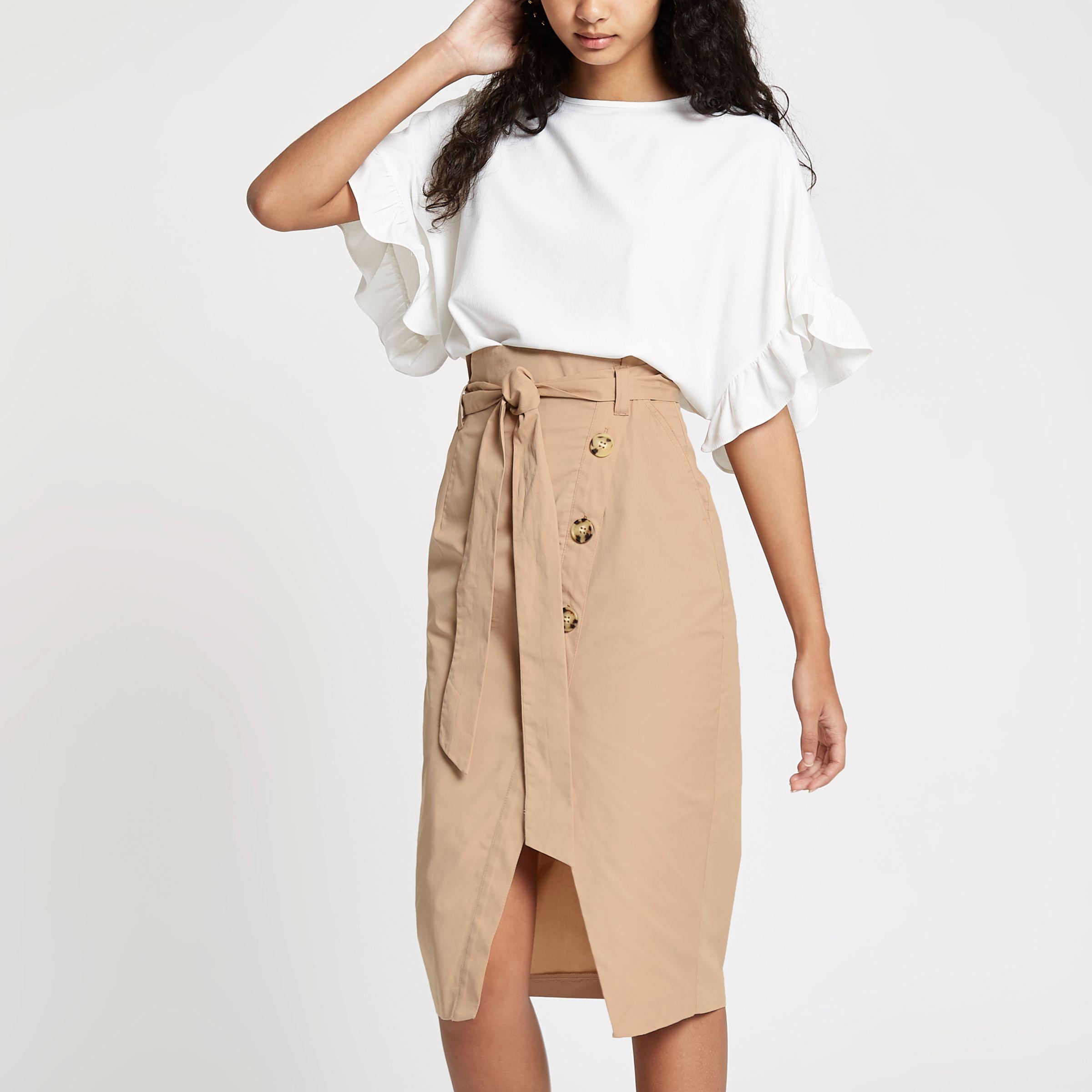paperbag button skirt