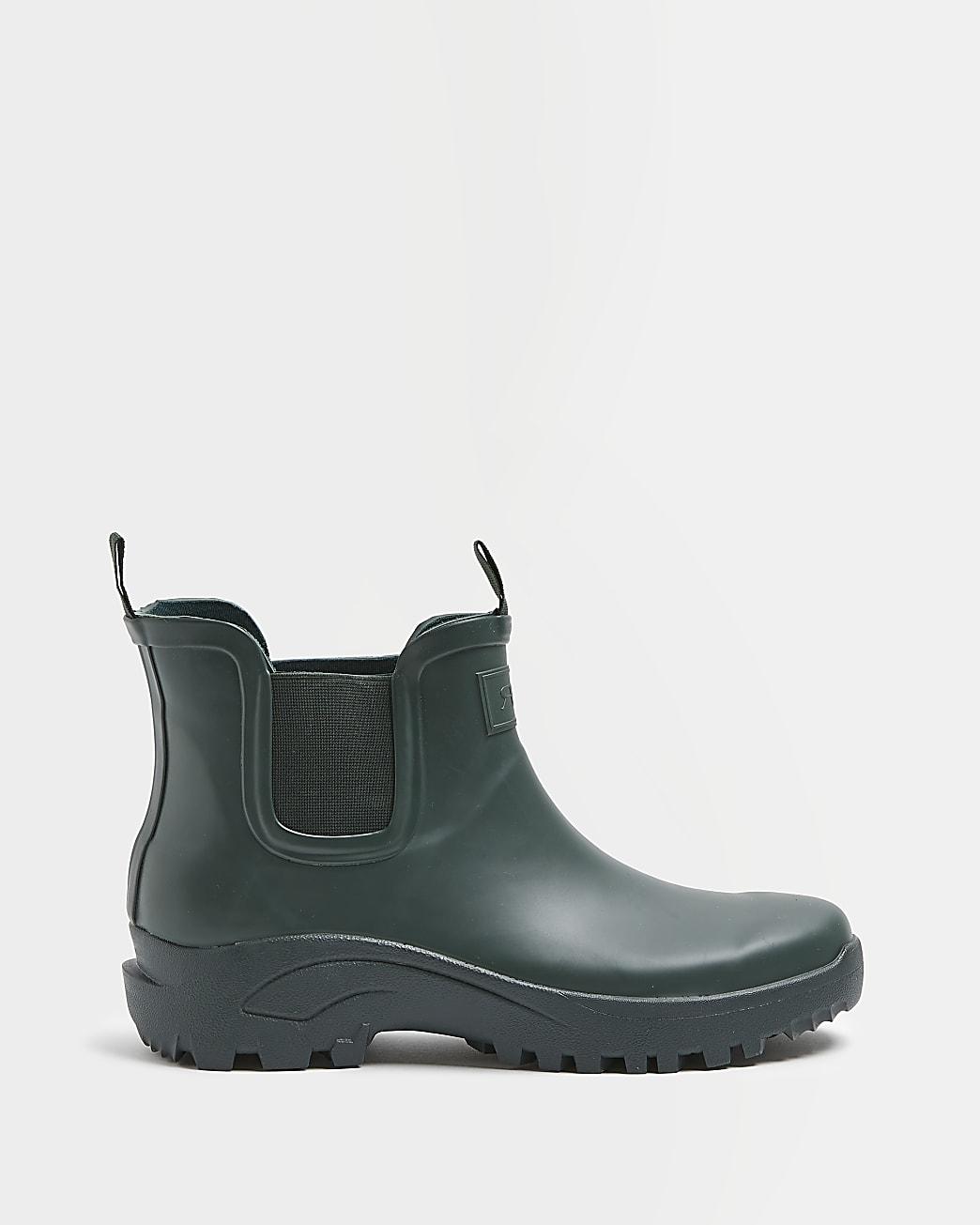 River Island Green Low Moulded Welly Boots for Men | Lyst