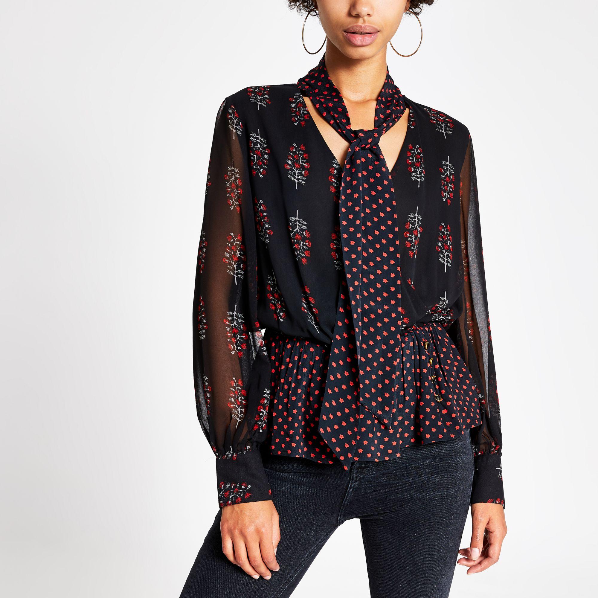 river island print blouse