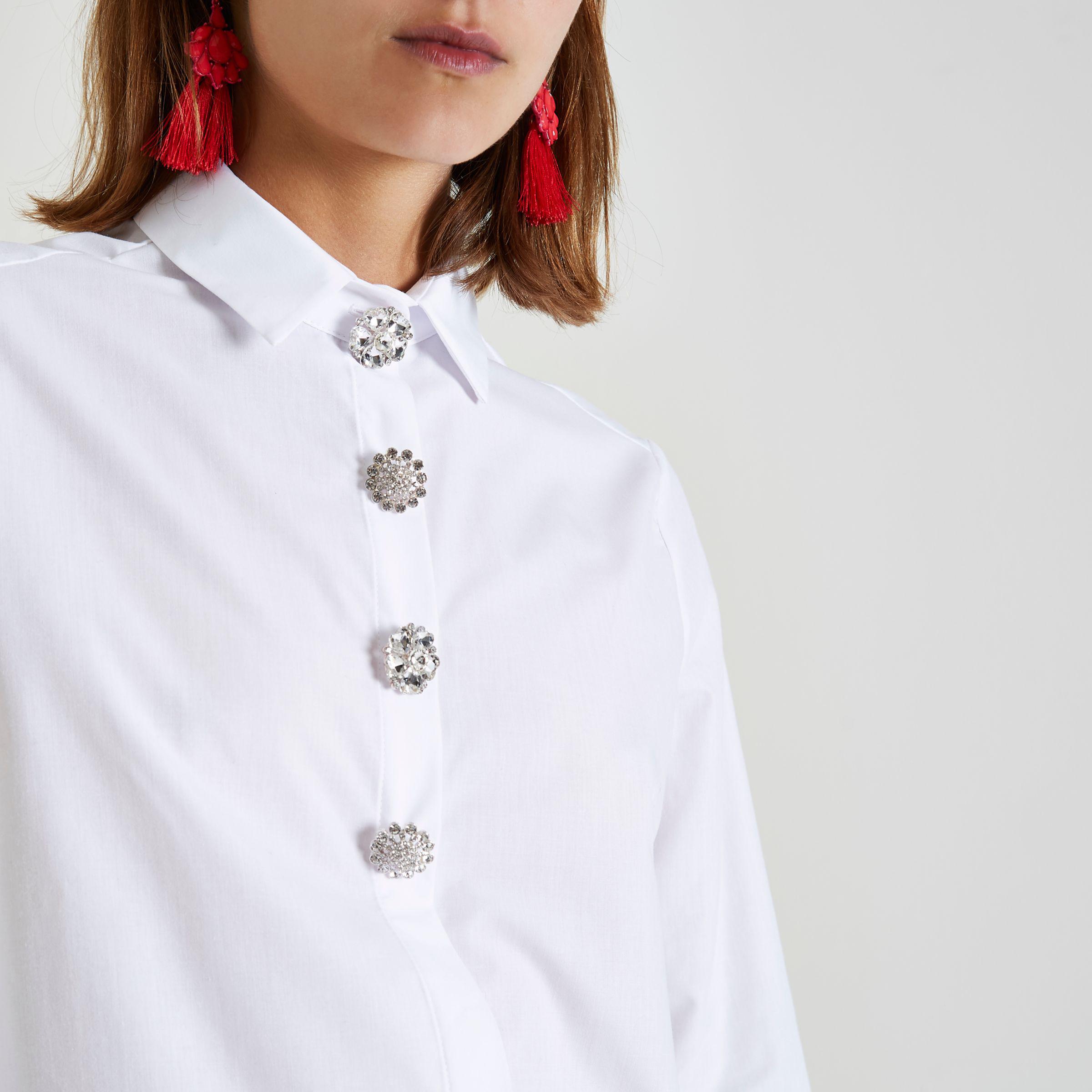 River Island Cotton White Oversized 