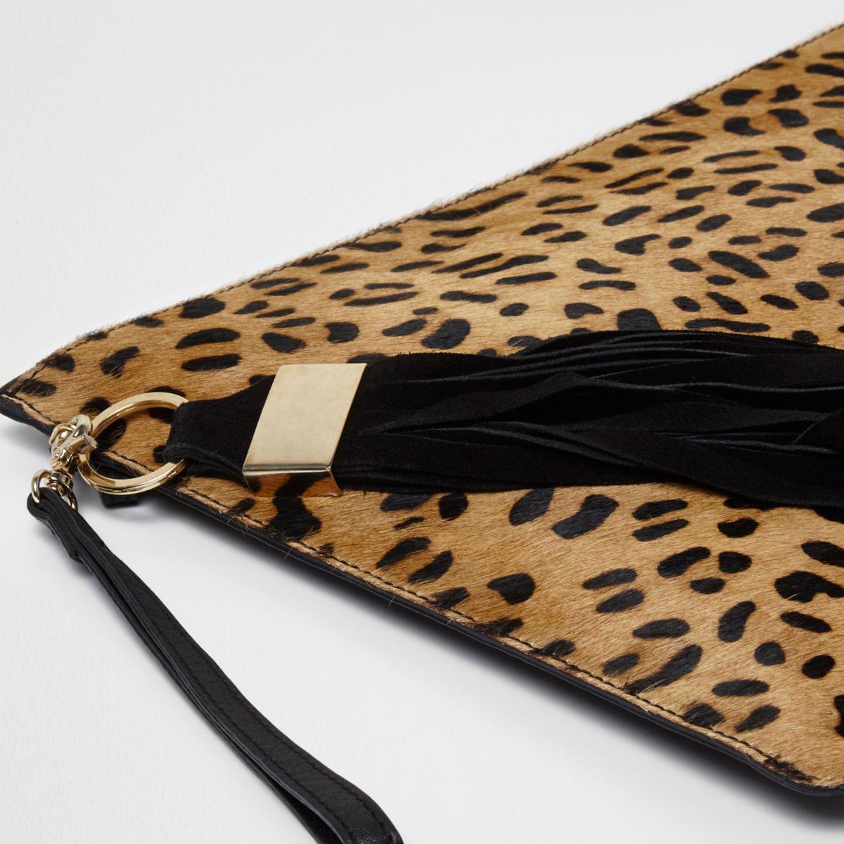 cheetah print clutch bag