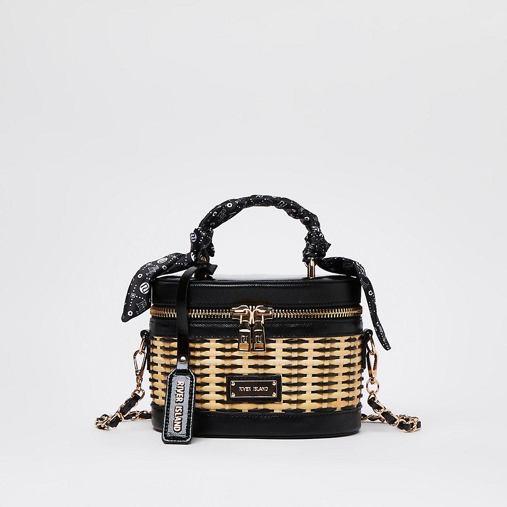 black wicker bag
