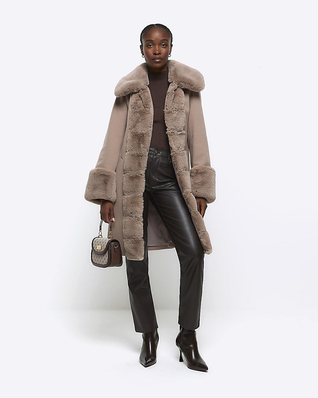 River island faux fur hotsell coat