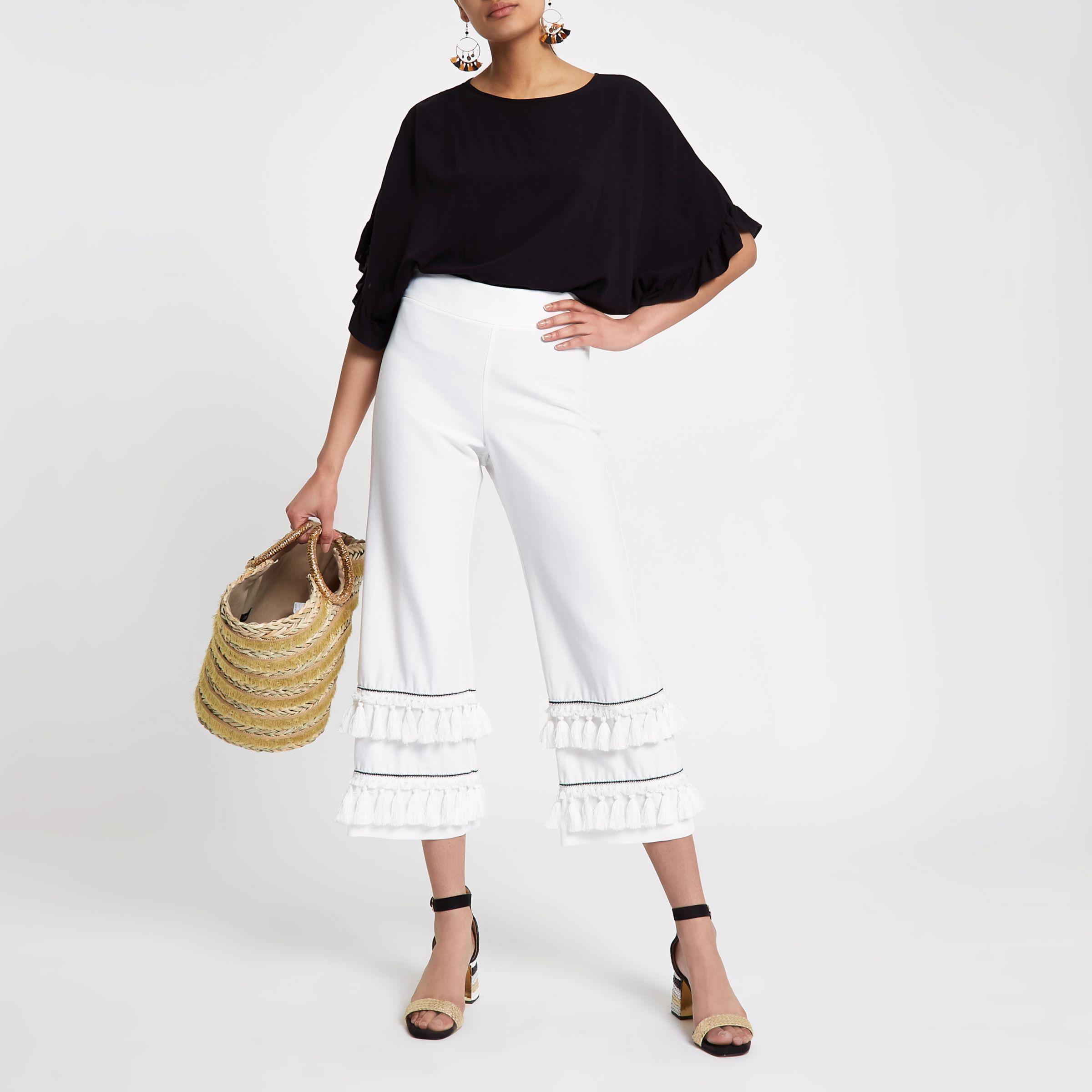 River Island Cotton Tassel Fringe Wide 