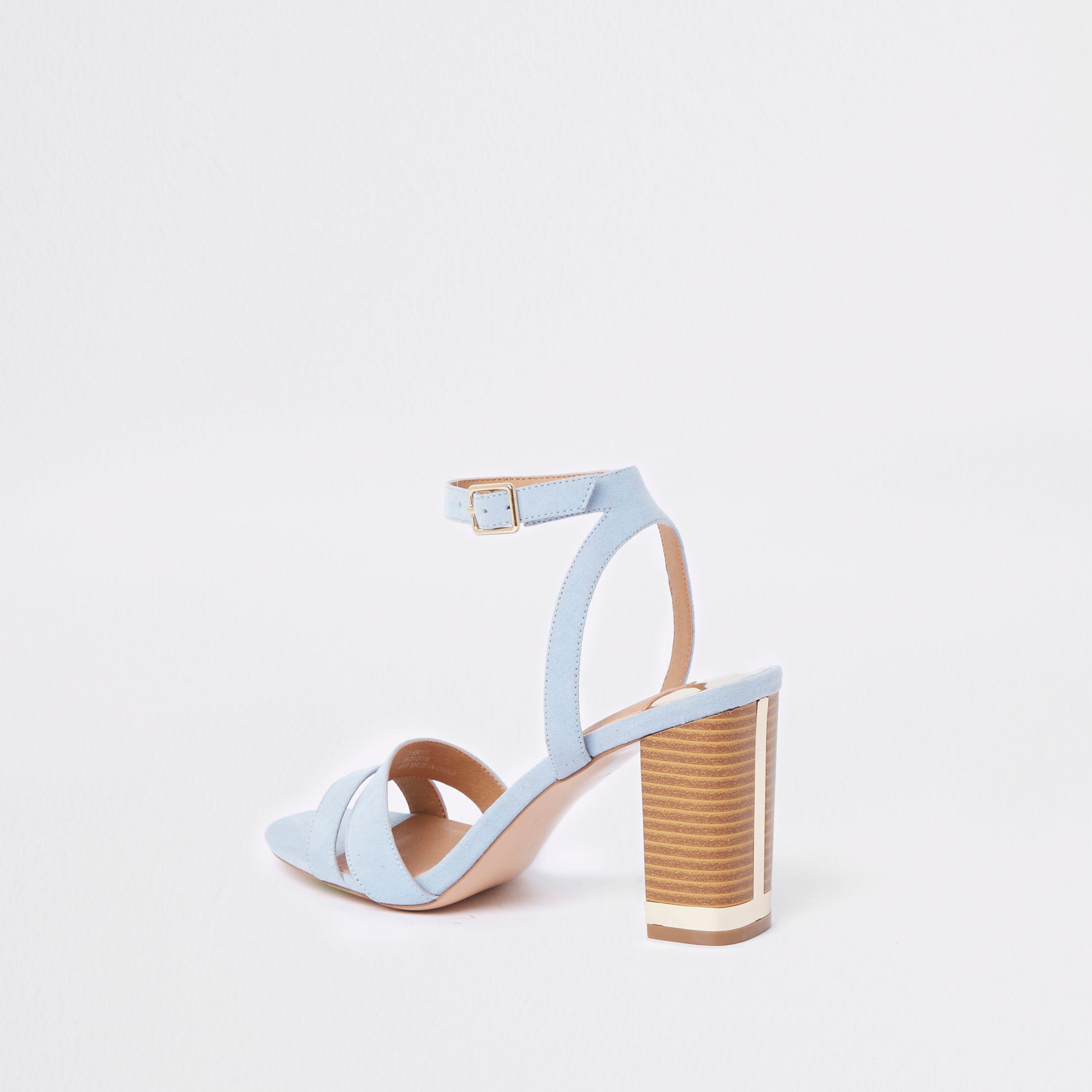 Buy > blue block heel sandal > in stock