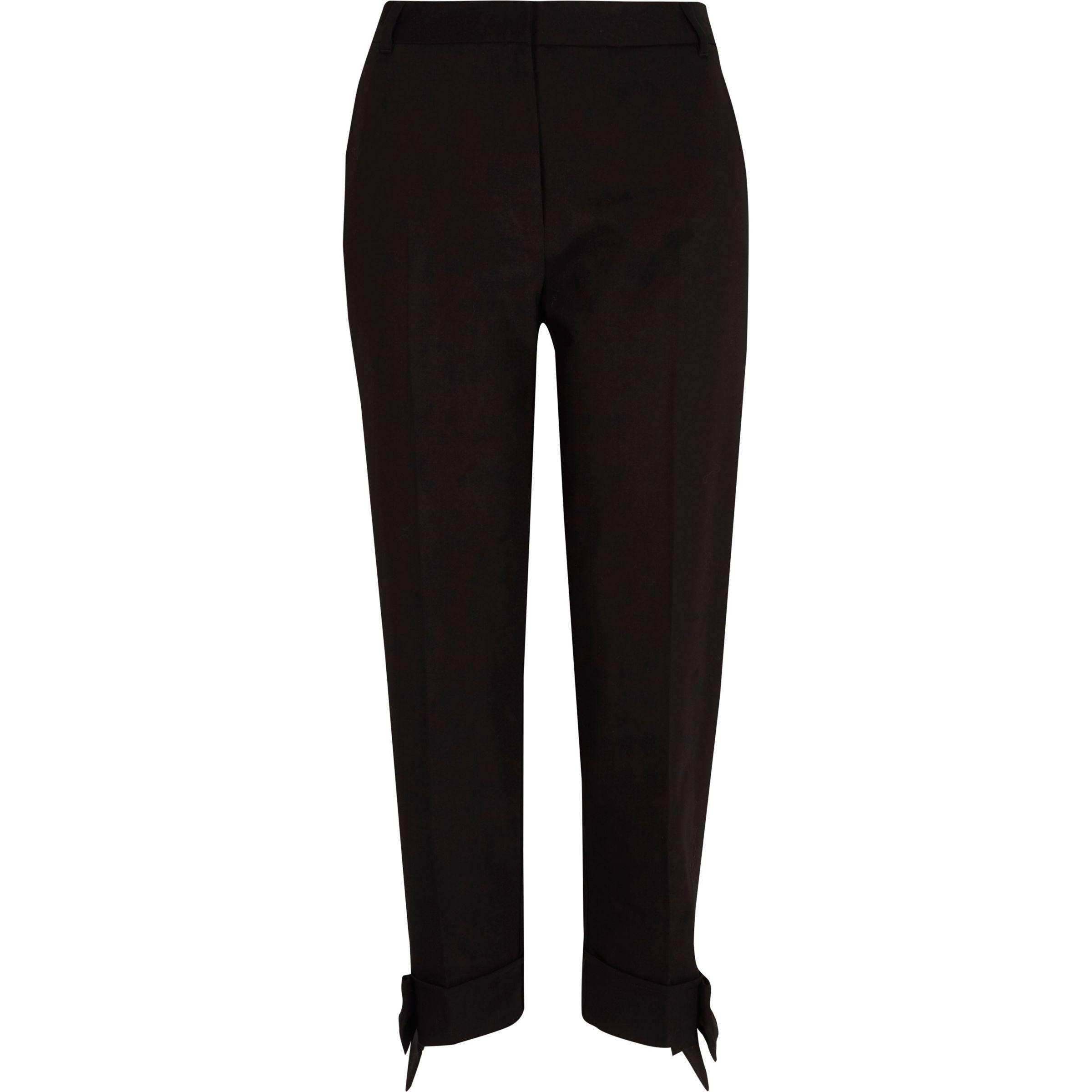 Black Bow Hem Cigarette Trousers | Lyst