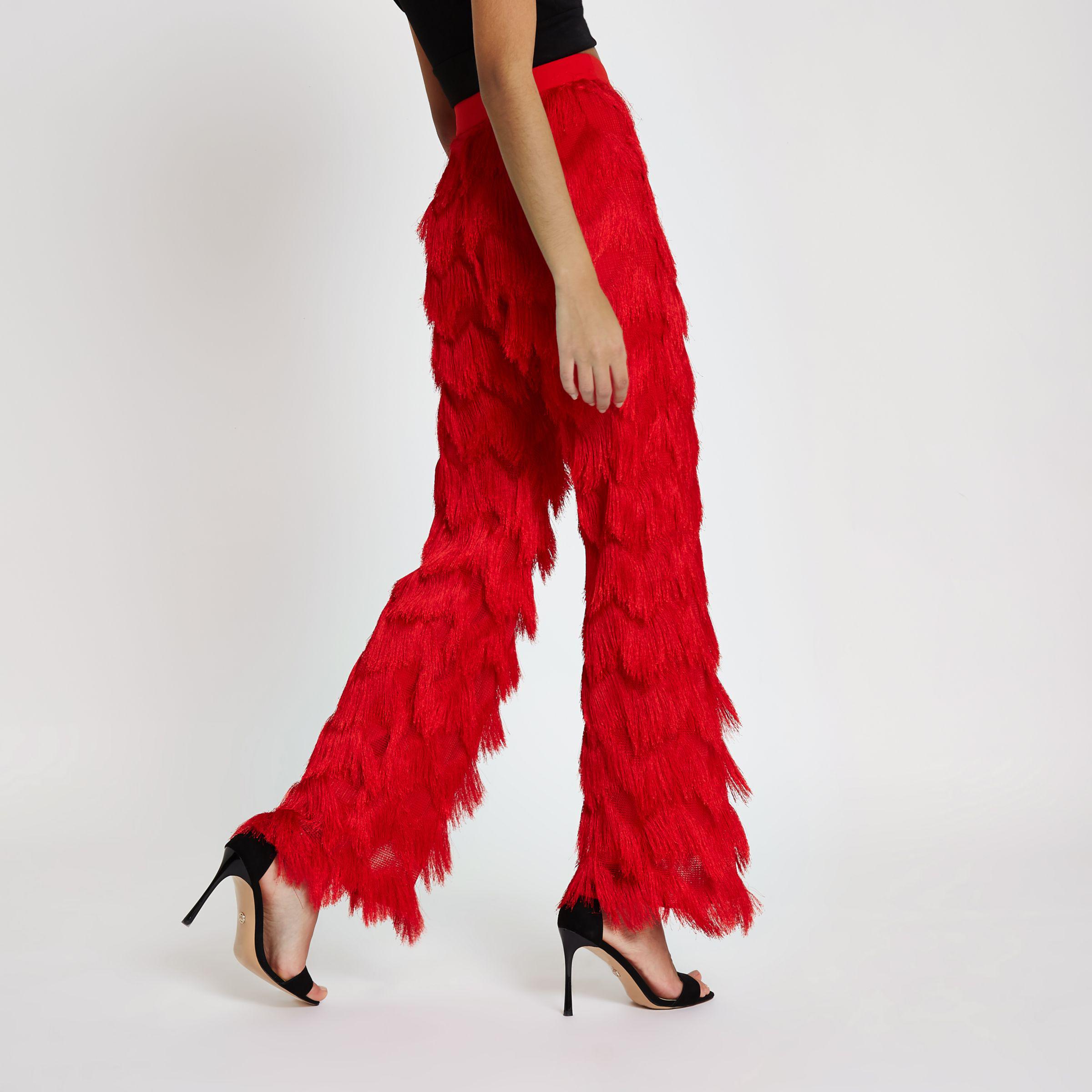 Fringe Wide Leg Trousers | Lyst