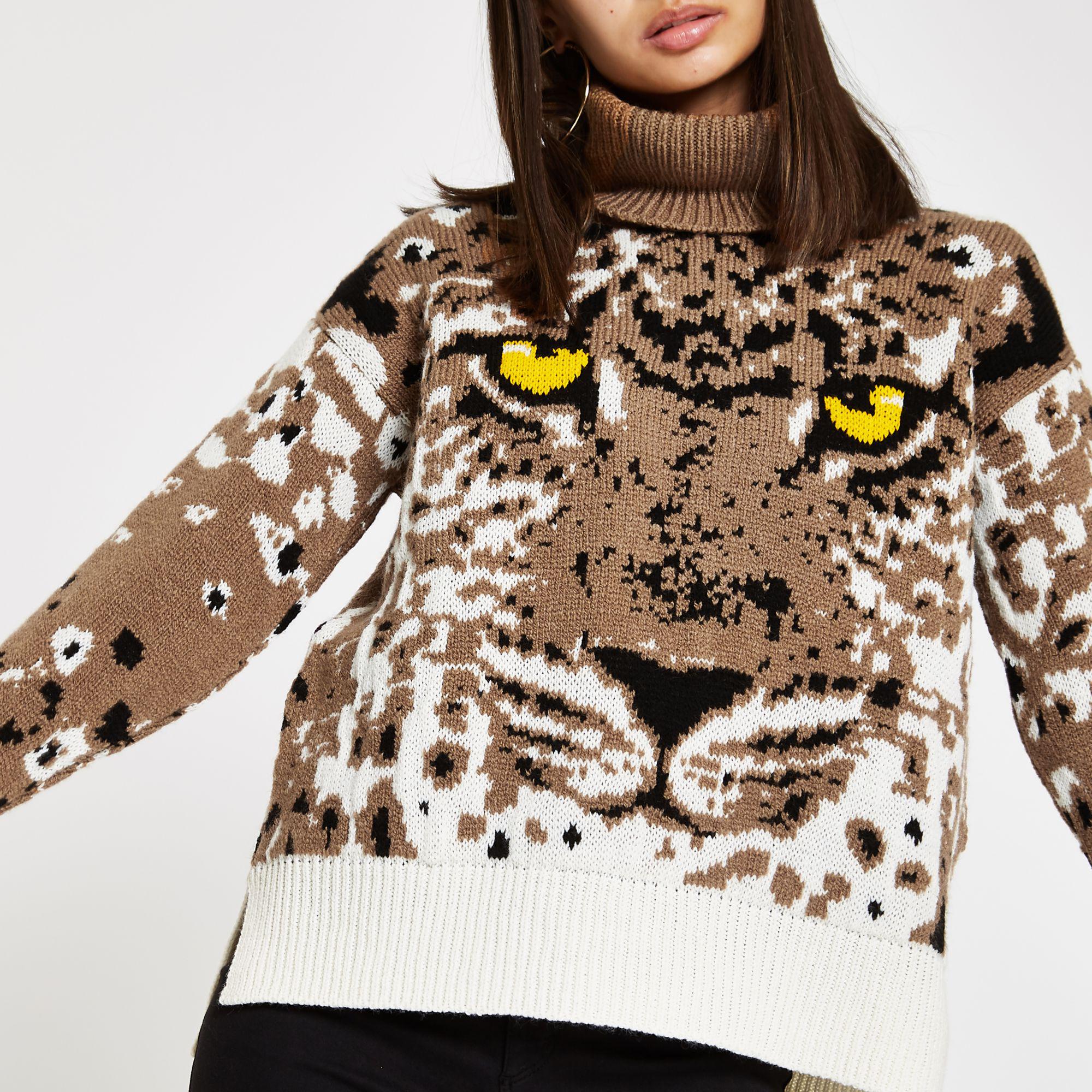 sweater with tiger face