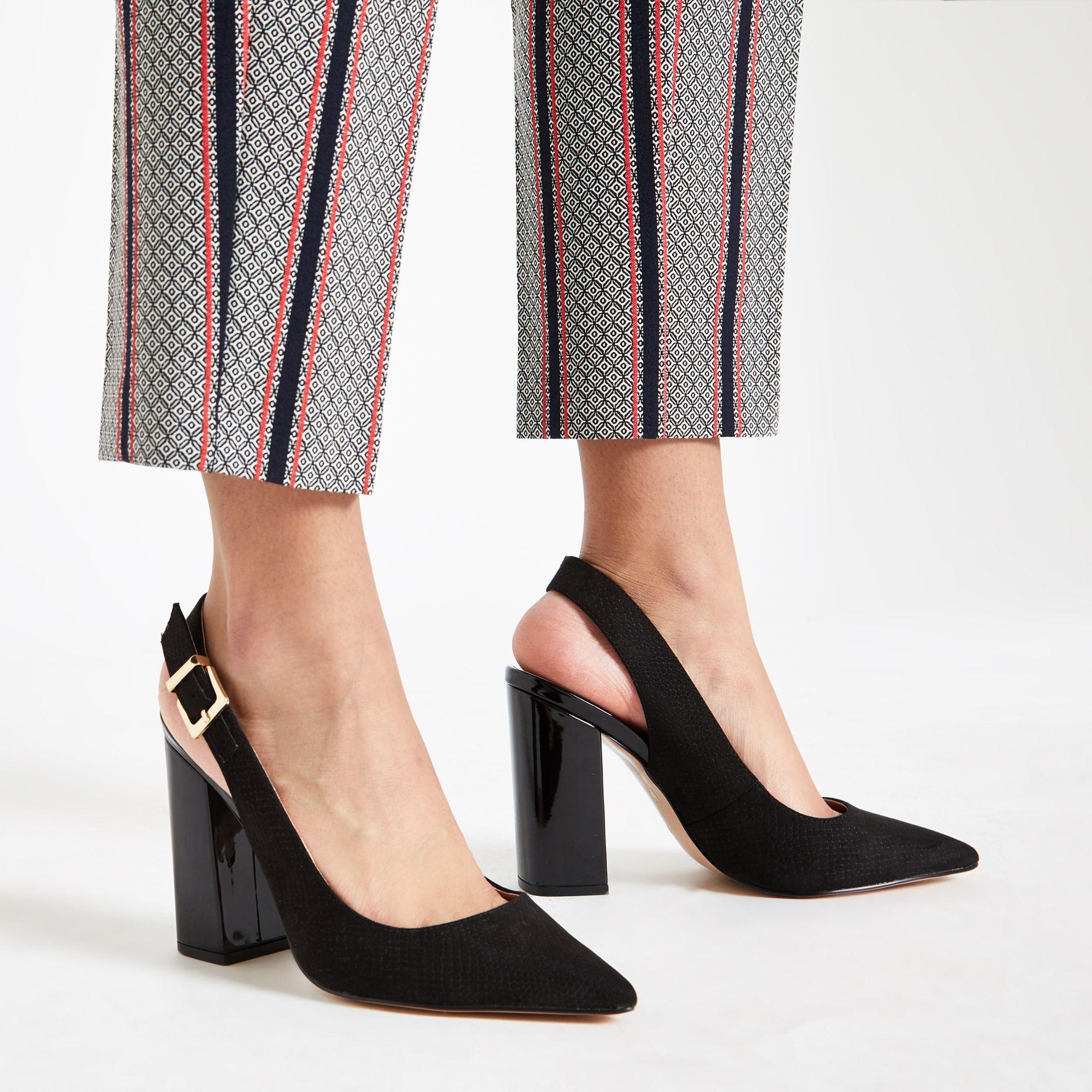 black block heel slingback