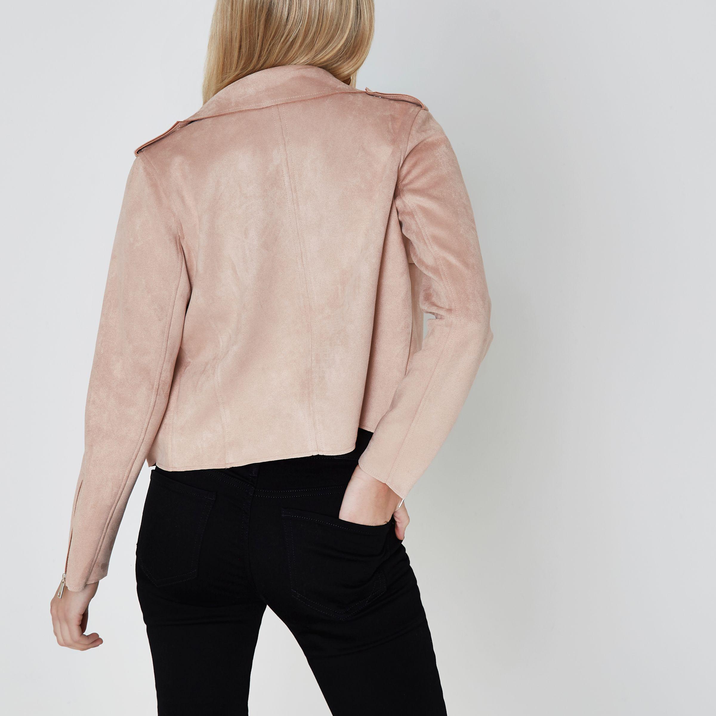 blush pink suede jacket