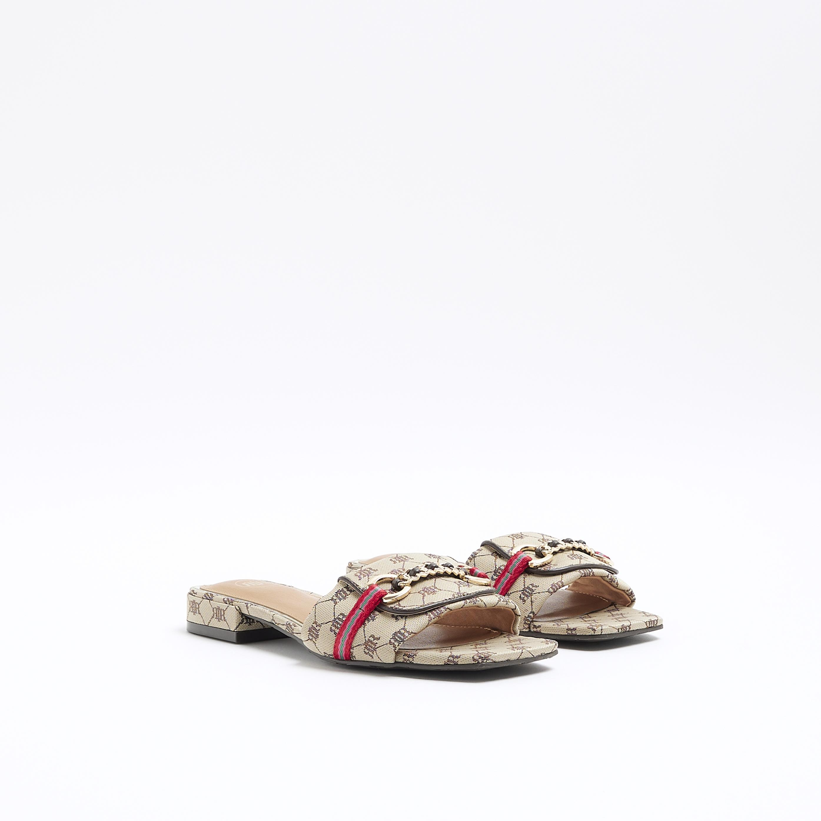 Beige mule sandals best sale