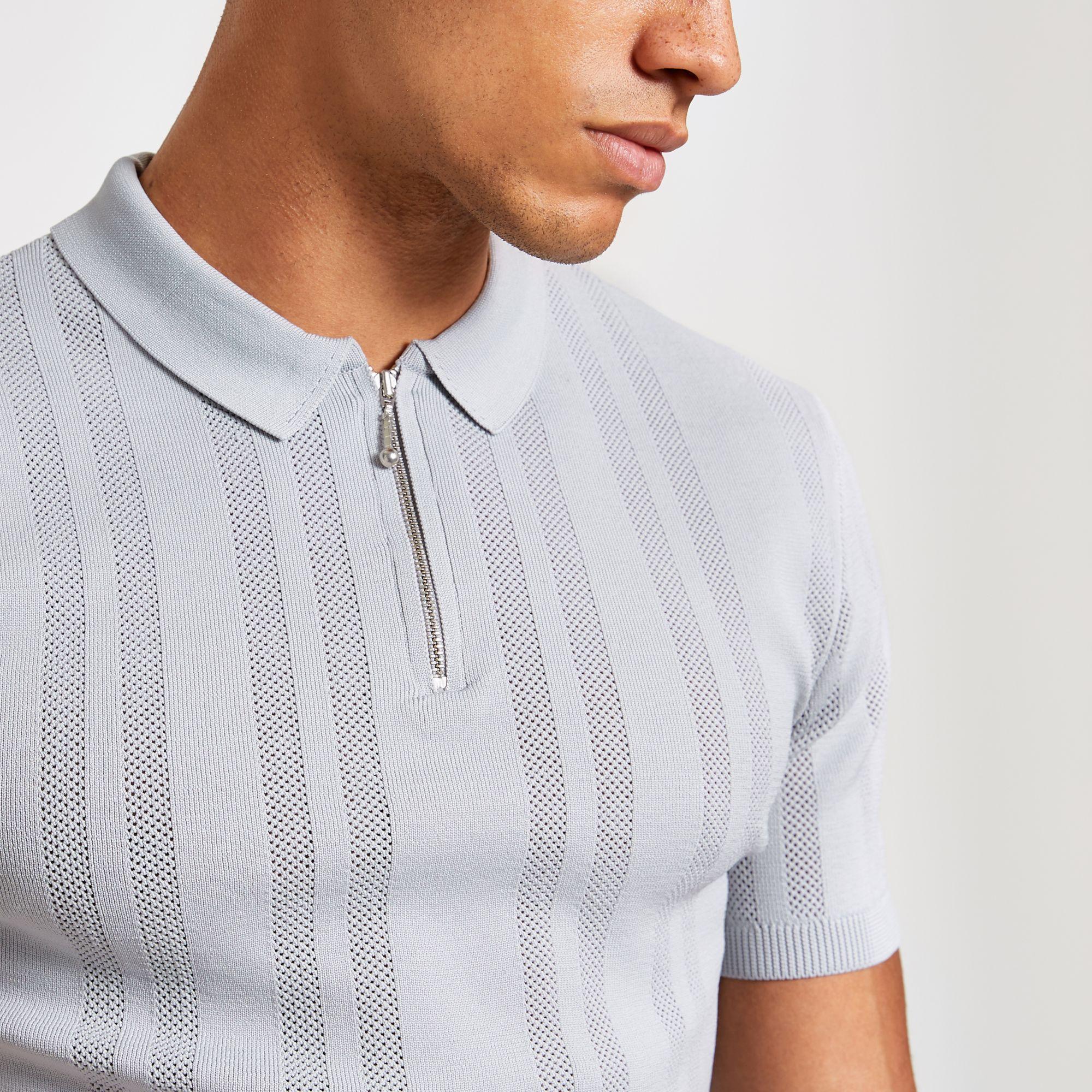 half zip polo shirt mens